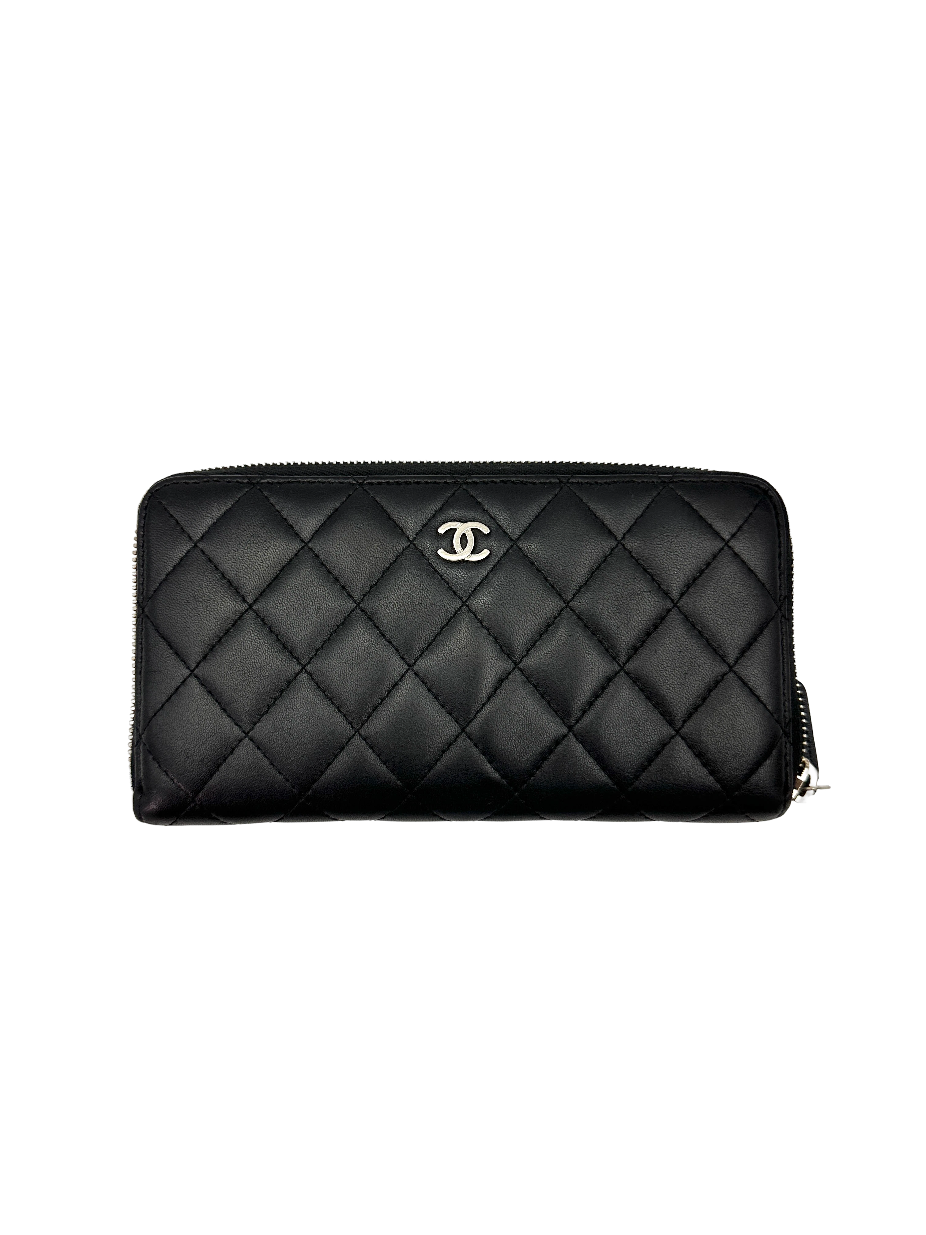 Chanel Black Quilted Leather Long Wallet(22***02) CC2417