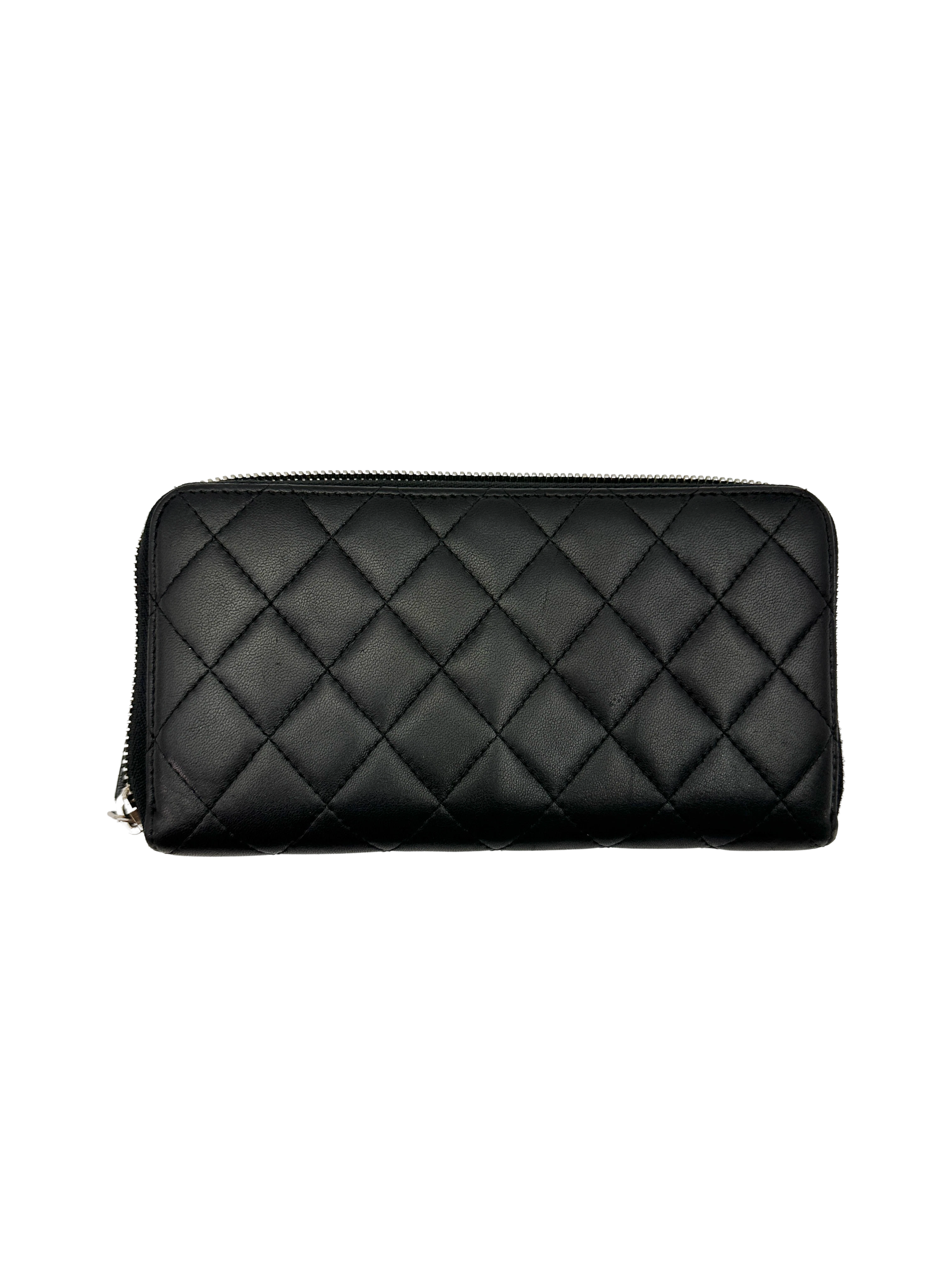 Chanel Black Quilted Leather Long Wallet(22***02) CC2417