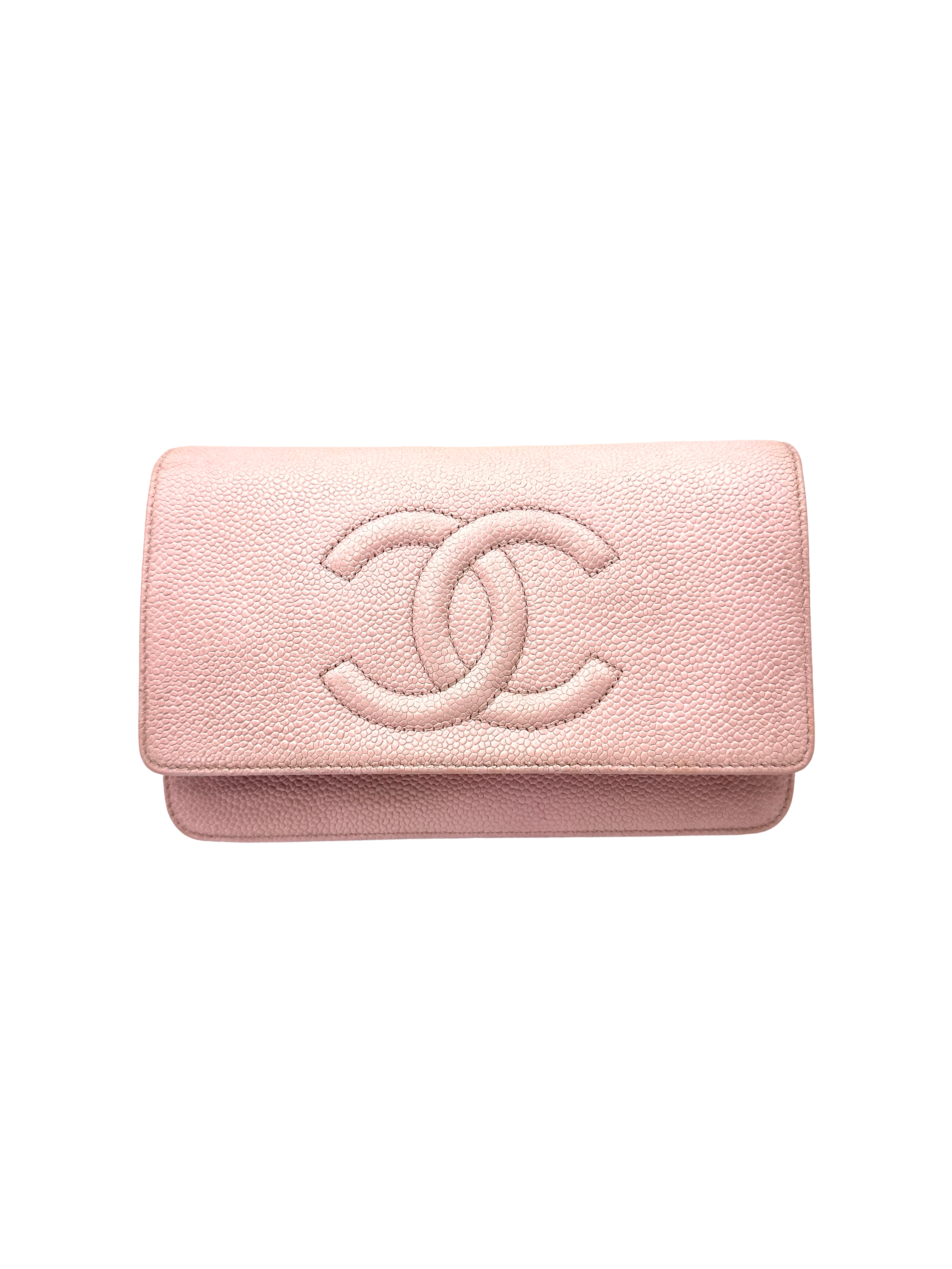 Chanel Timeless CC Pink Caviar Leather Wallet On Chain(15***06) CC2413