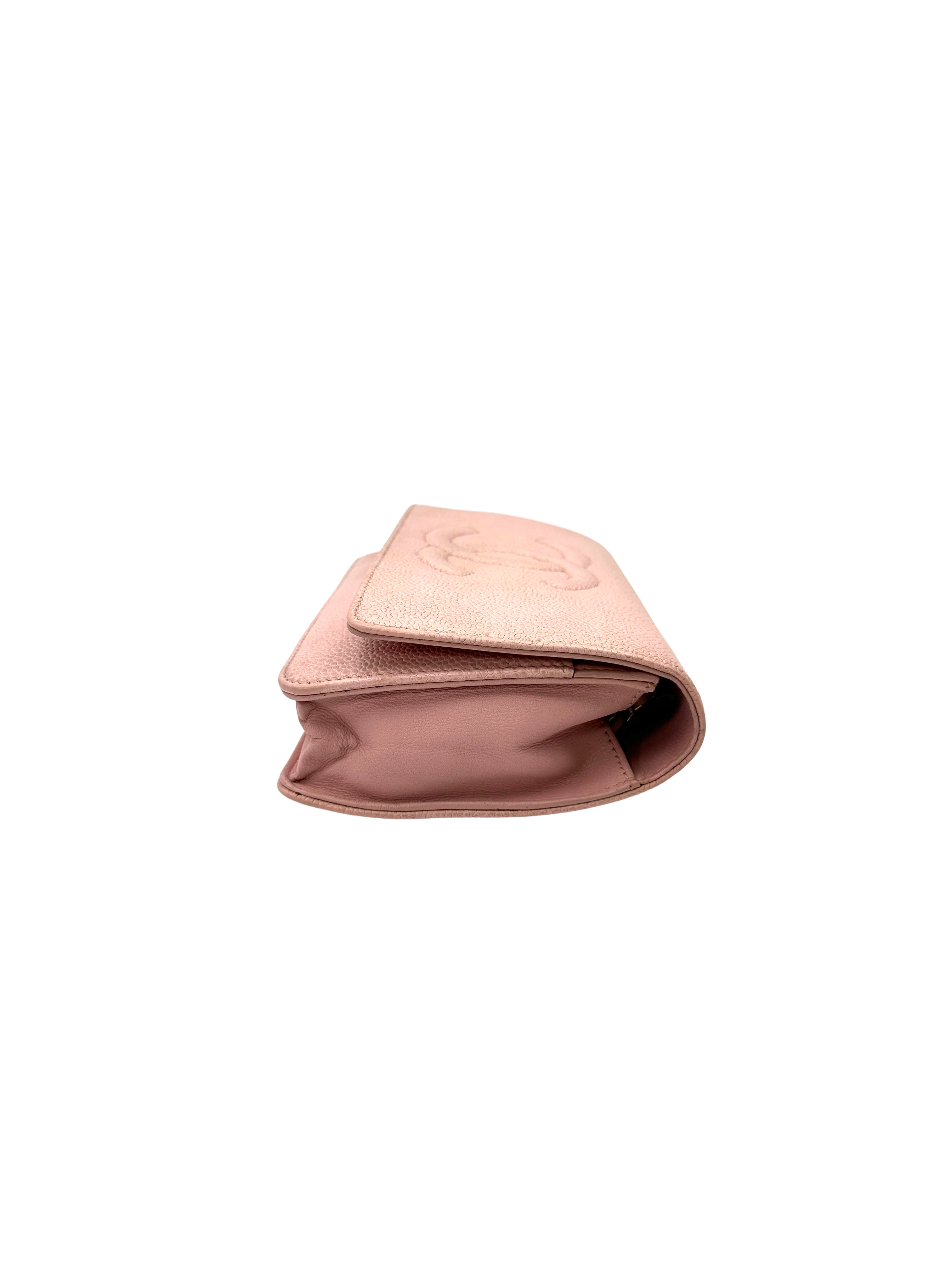 Chanel Timeless CC Pink Caviar Leather Wallet On Chain(15***06) CC2413