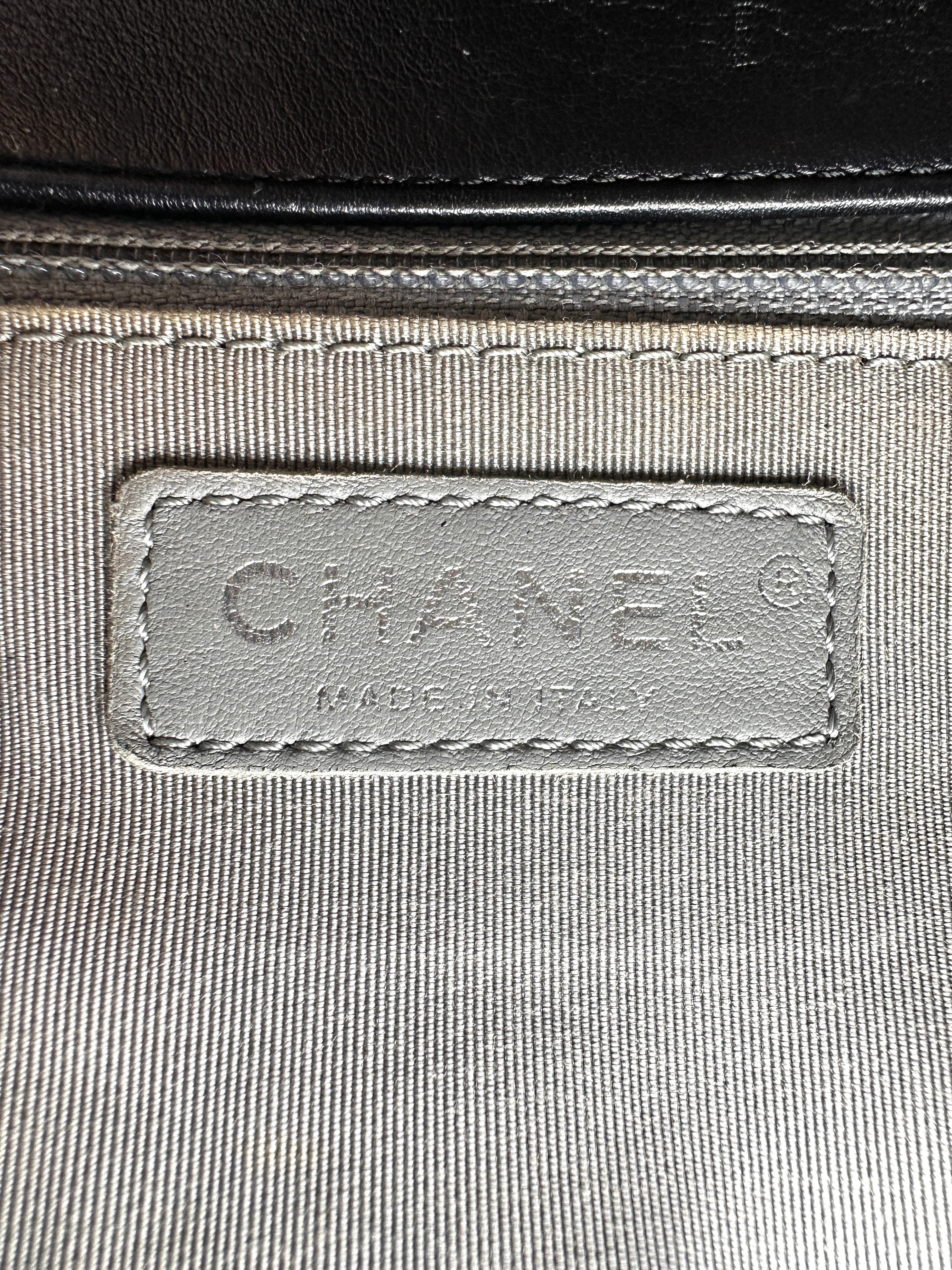 Chanel LeBoy Black Chevron Quilted Leather Flap Bag With Silver Buckle(20***21) CC2408