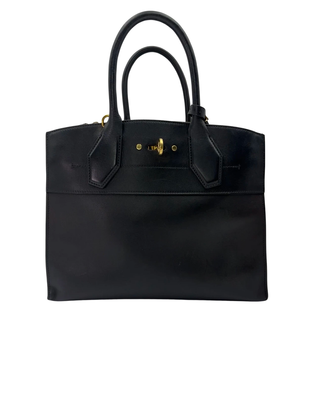 Louis Vuitton City Steamer Black Taurillon Leather Handle Bag LV3178