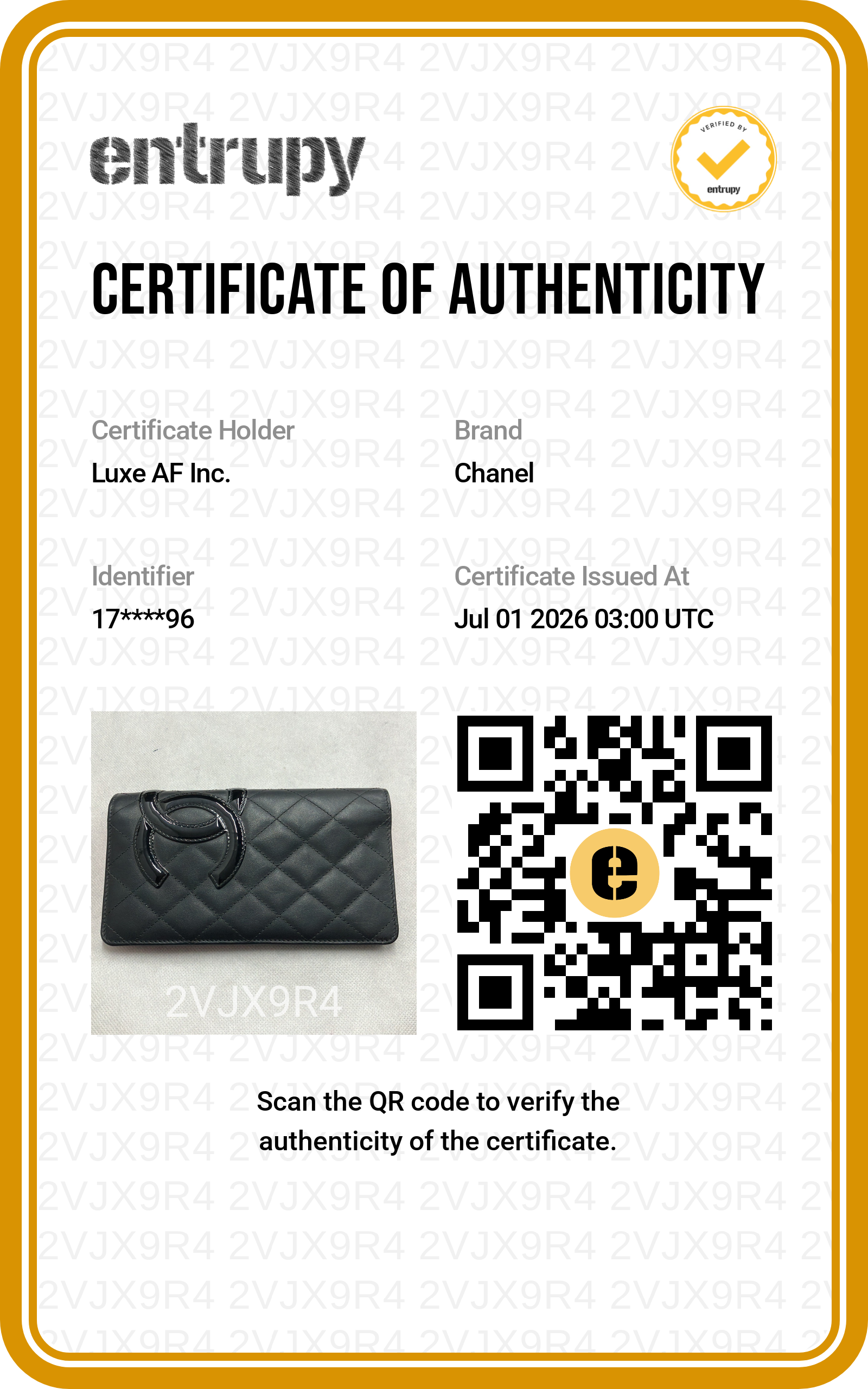 Chanel Cambon Line Black Quilted Leather Wallet(17***96) CC2393