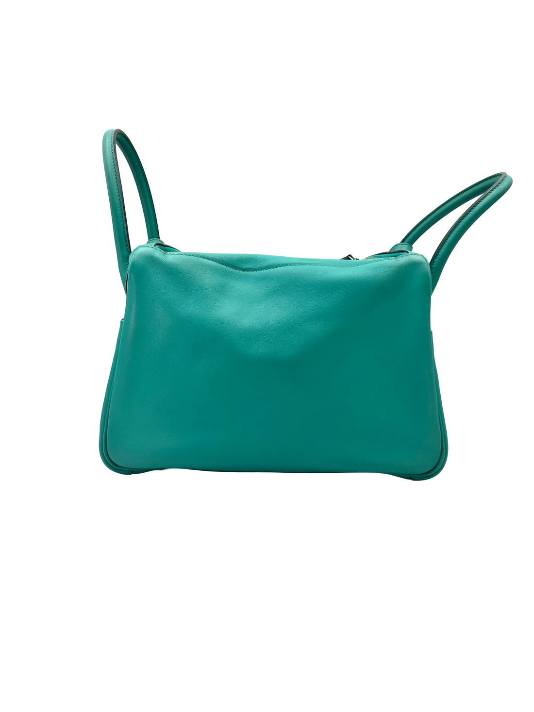 Hermes Lindy30 Turquoies Leather Handle Bag IRIS260