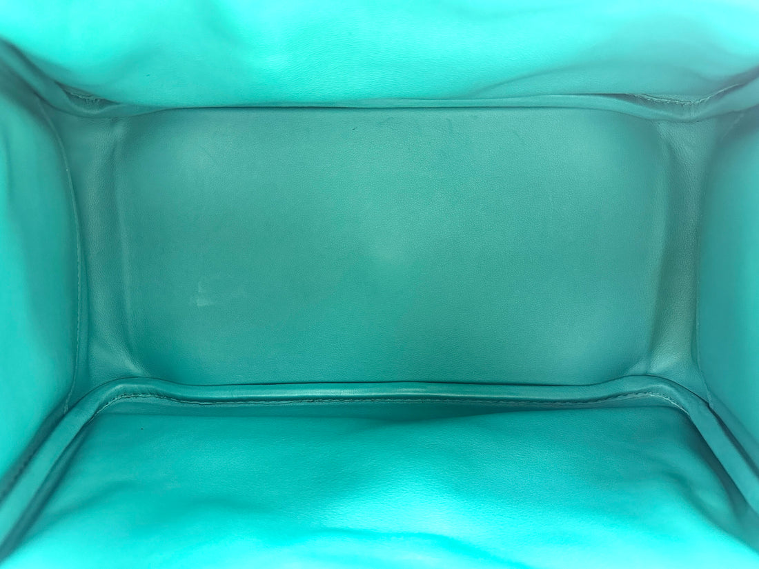 Hermes Lindy30 Turquoies Leather Handle Bag IRIS260
