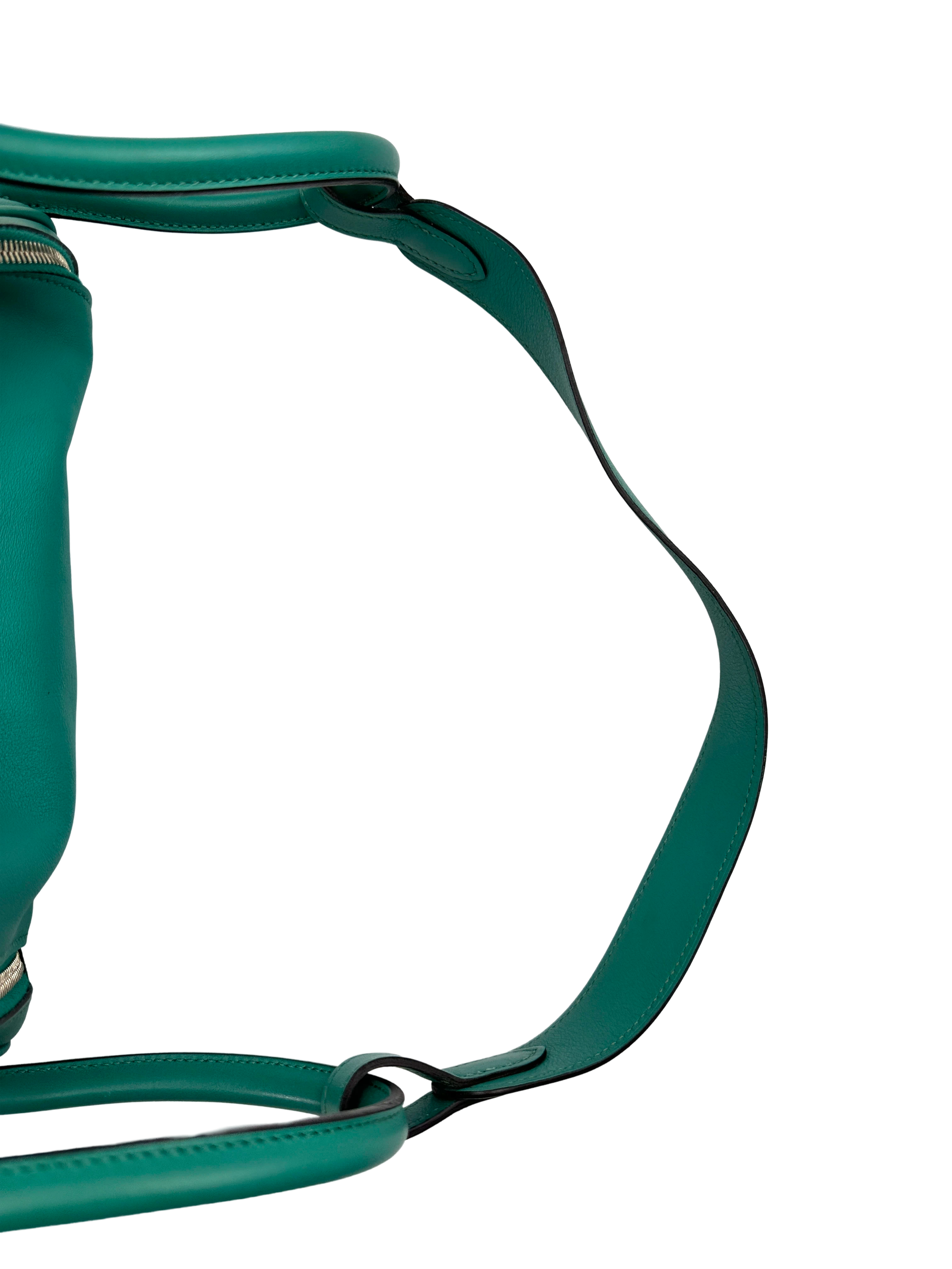 Hermes Lindy30 Turquoies Leather Handle Bag IRIS260