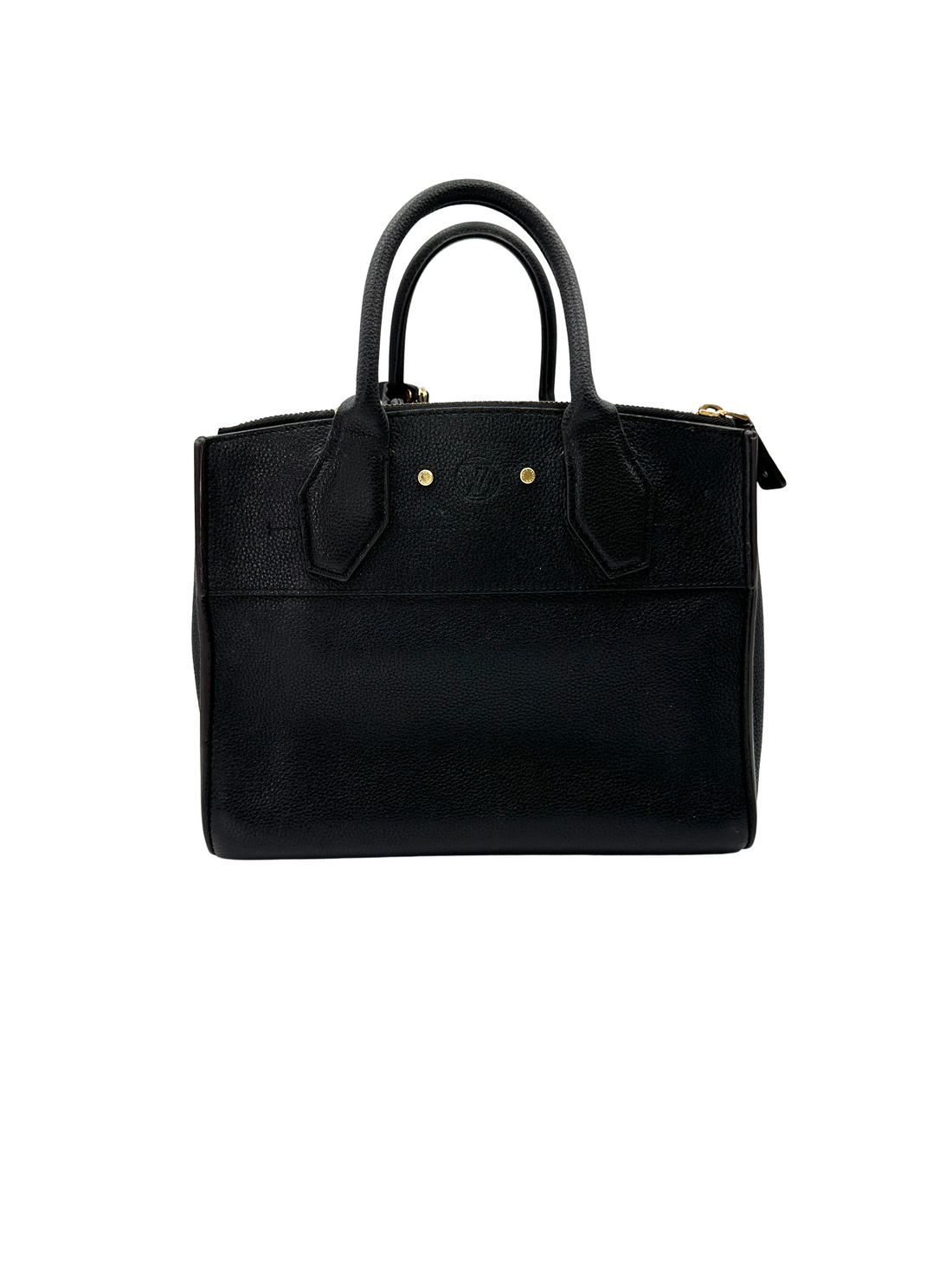 Louis Vuitton City Steamer Black Taurillon Leather Handle Bag LV3186