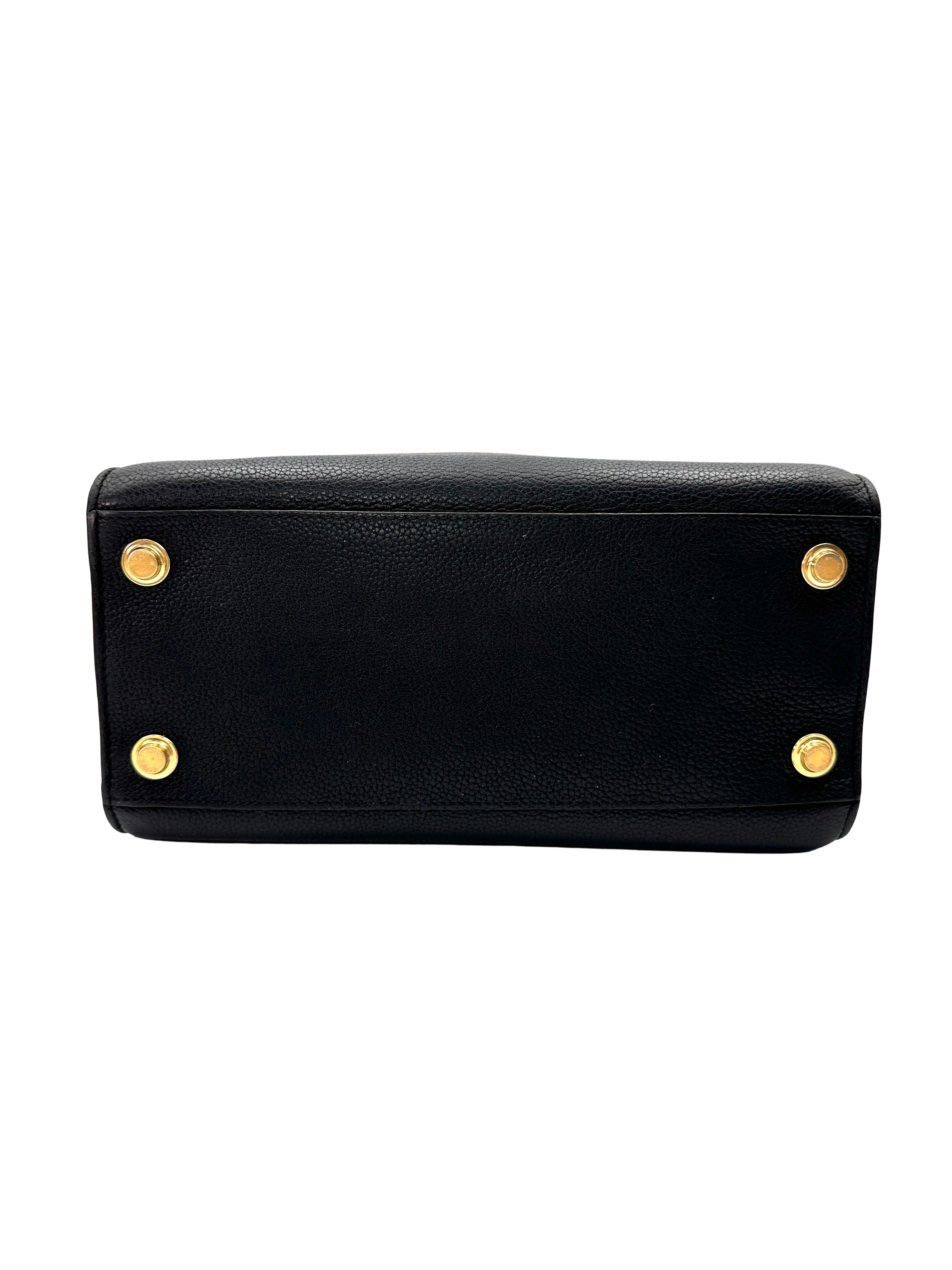 Louis Vuitton City Steamer Black Taurillon Leather Handle Bag LV3186