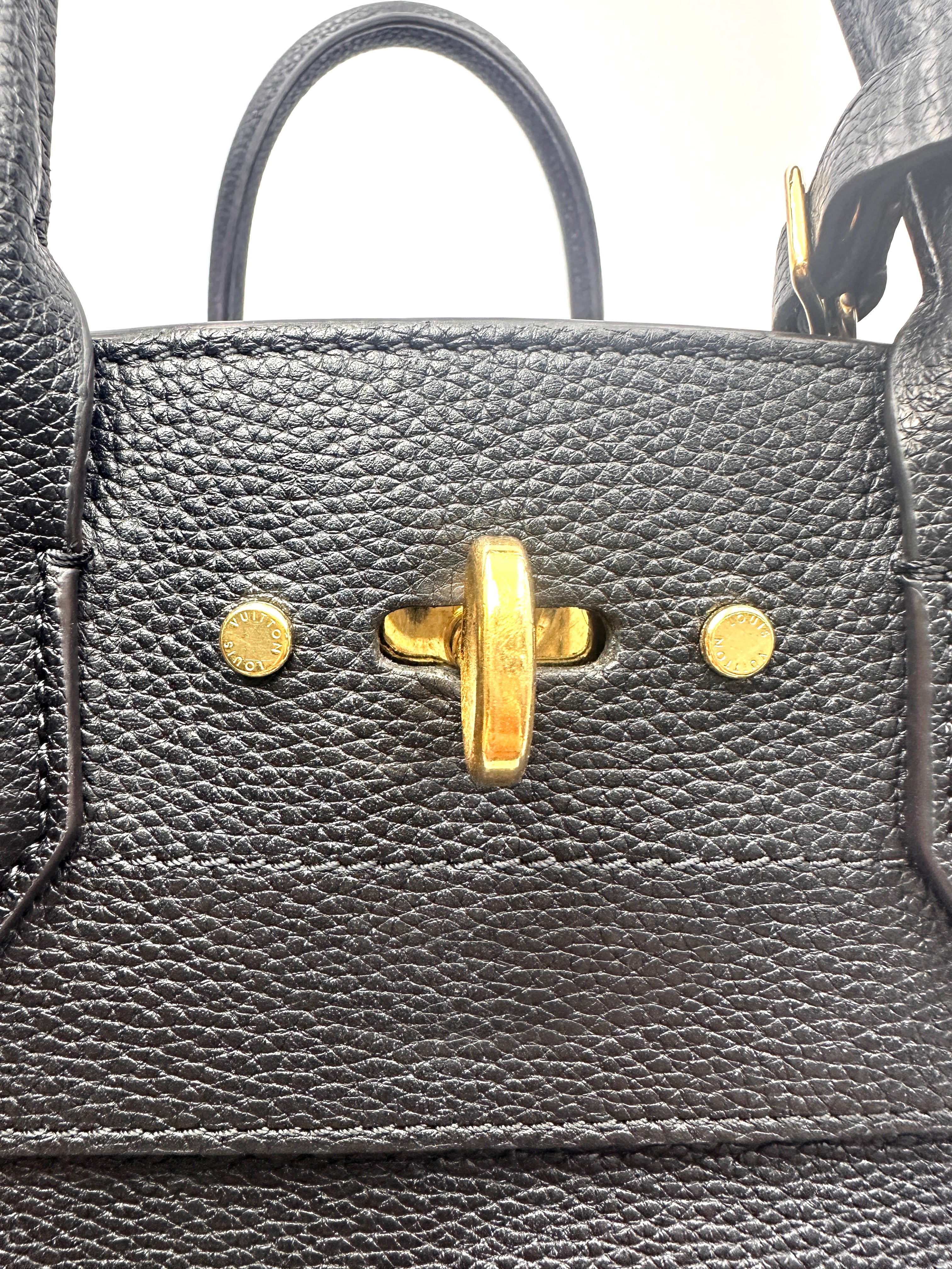 Louis Vuitton City Steamer Black Taurillon Leather Handle Bag LV3186