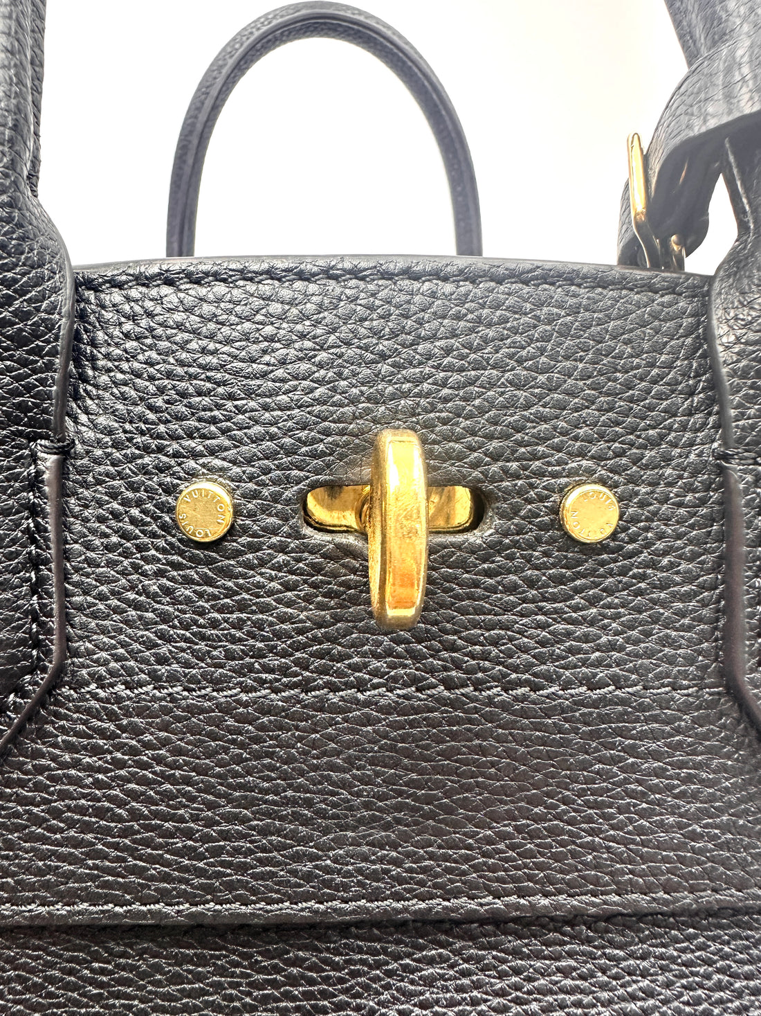 Louis Vuitton City Steamer Black Taurillon Leather Handle Bag LV3186