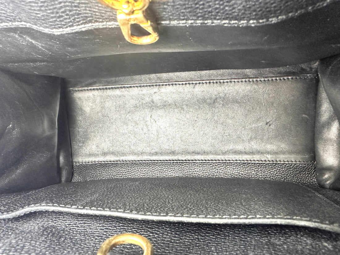 Louis Vuitton City Steamer Black Taurillon Leather Handle Bag LV3186