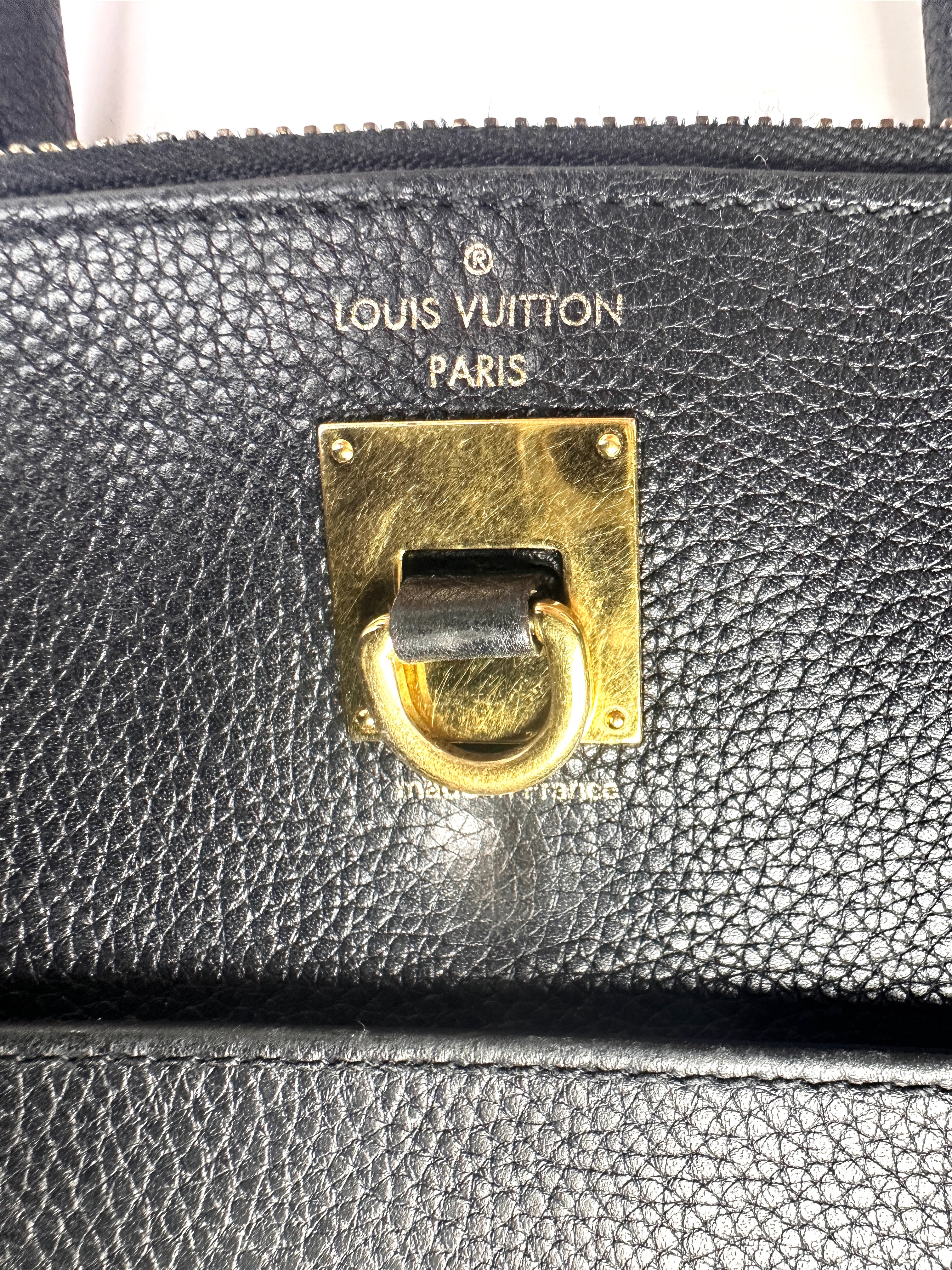 Louis Vuitton City Steamer Black Taurillon Leather Handle Bag LV3186