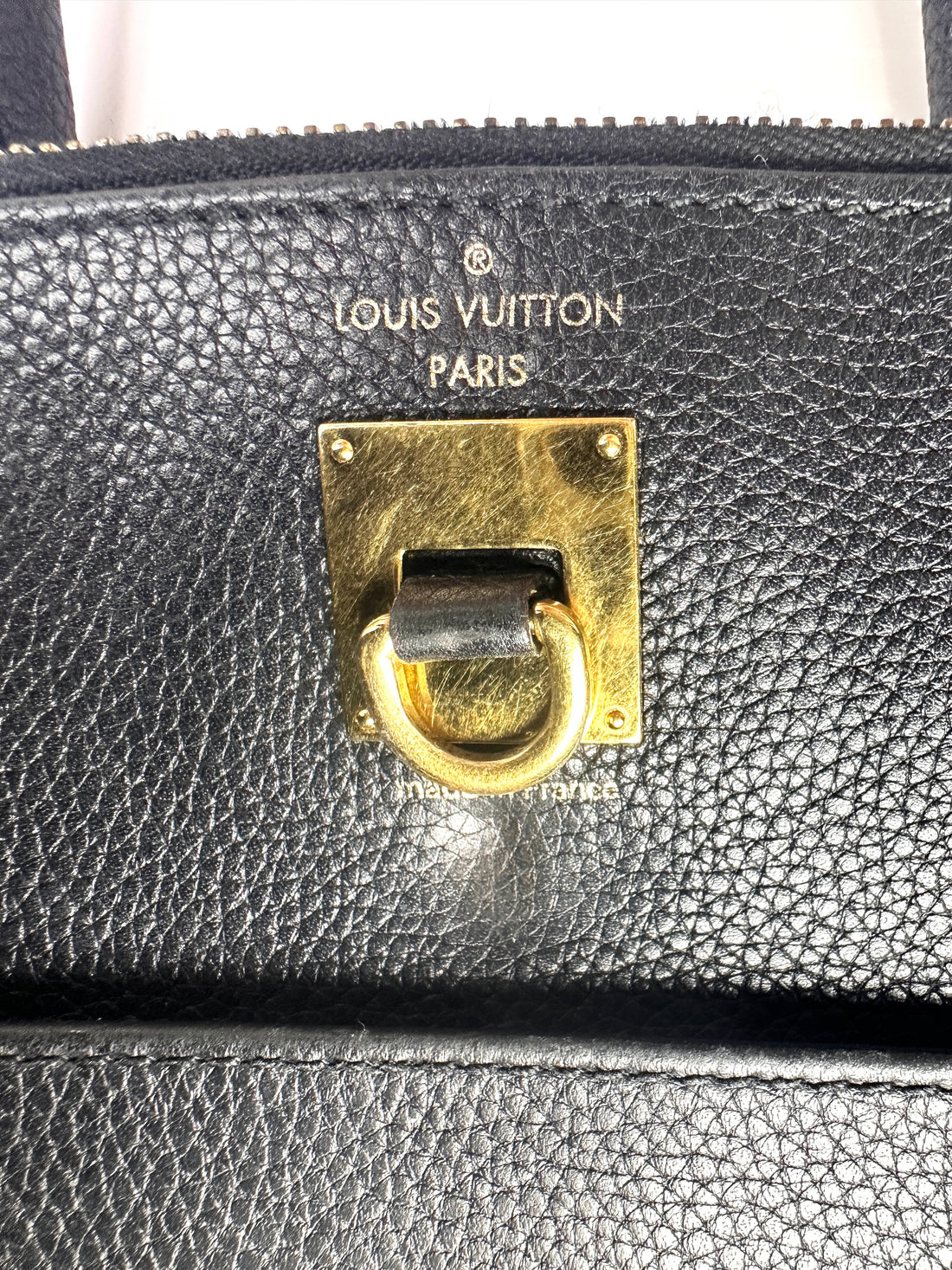 Louis Vuitton City Steamer Black Taurillon Leather Handle Bag LV3186