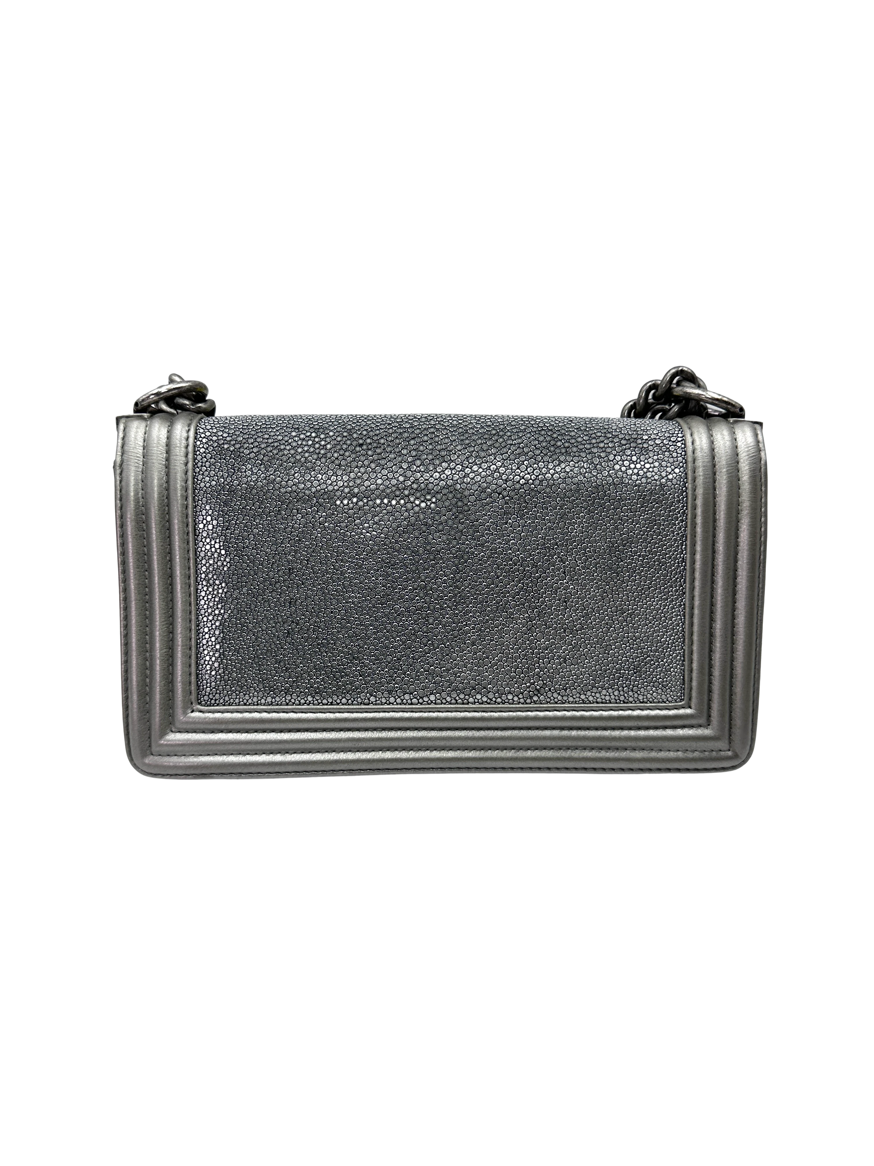Chanel LeBoy Stingray Leather Flap Bag With Silver Buckle(16***14) CC2407