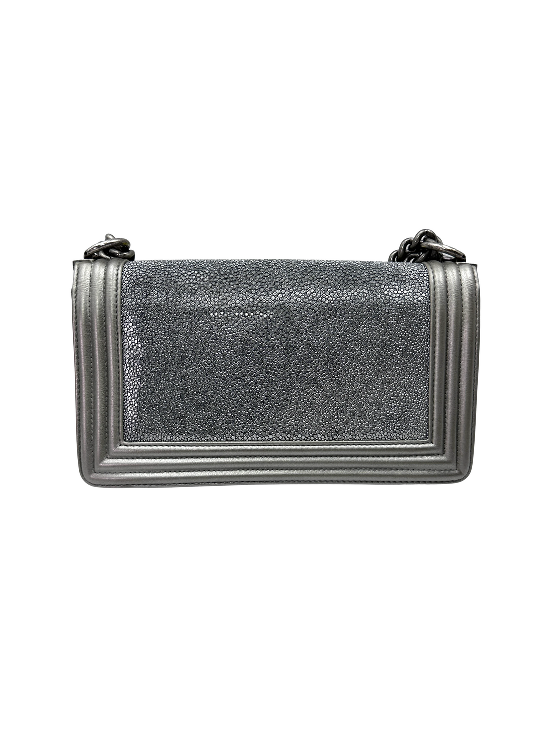 Chanel LeBoy Stingray Leather Flap Bag With Silver Buckle(16***14) CC2407