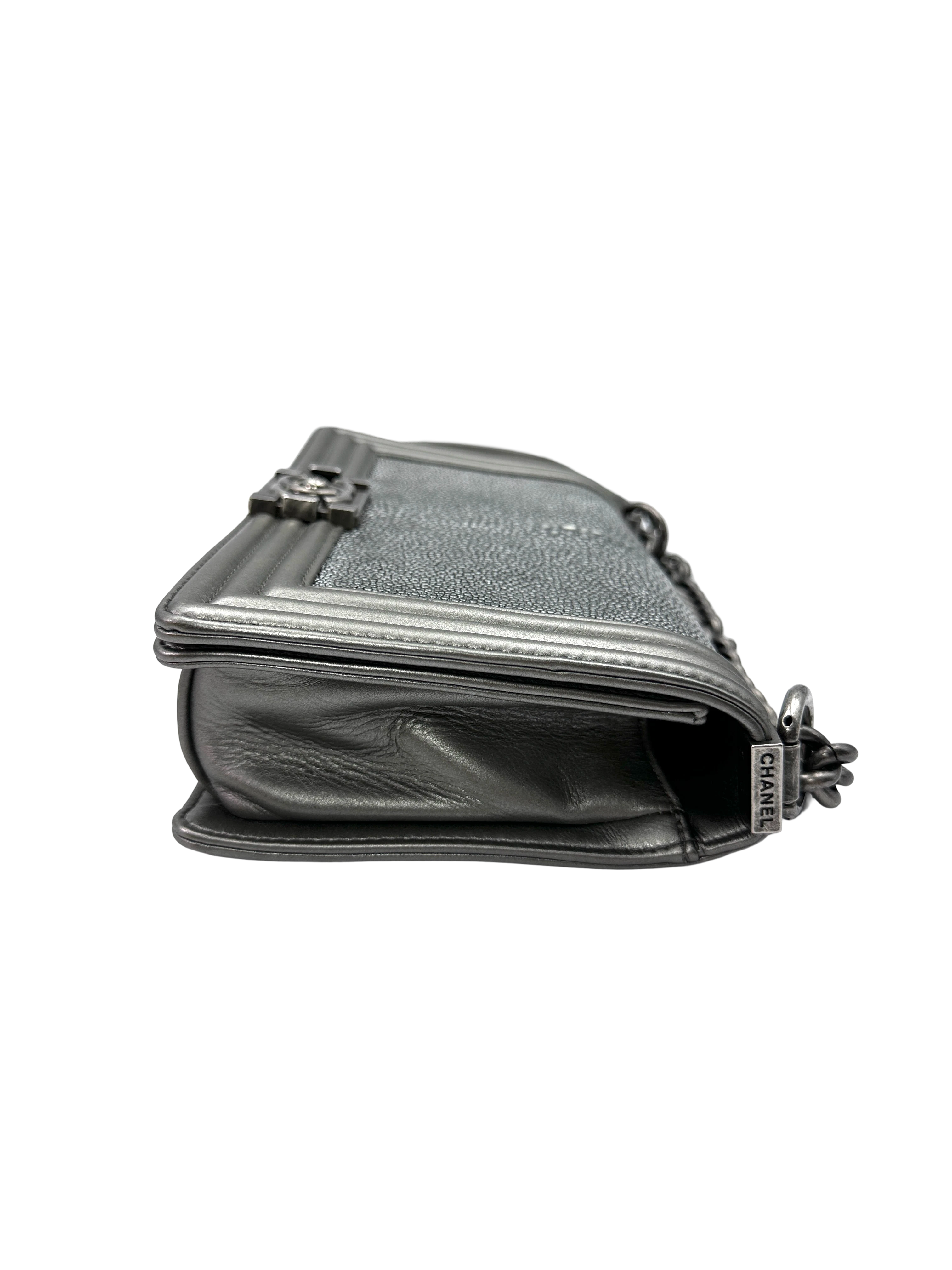 Chanel LeBoy Stingray Leather Flap Bag With Silver Buckle(16***14) CC2407
