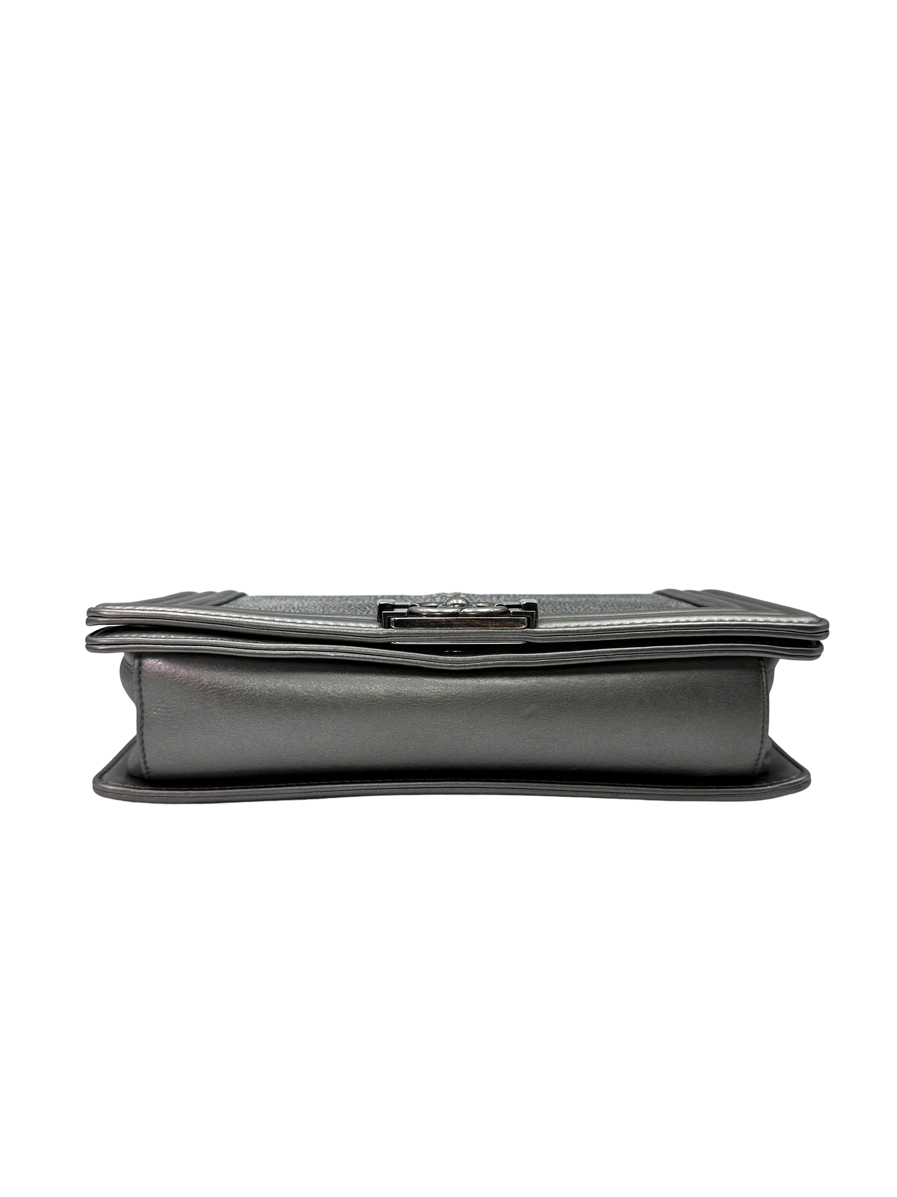 Chanel LeBoy Stingray Leather Flap Bag With Silver Buckle(16***14) CC2407