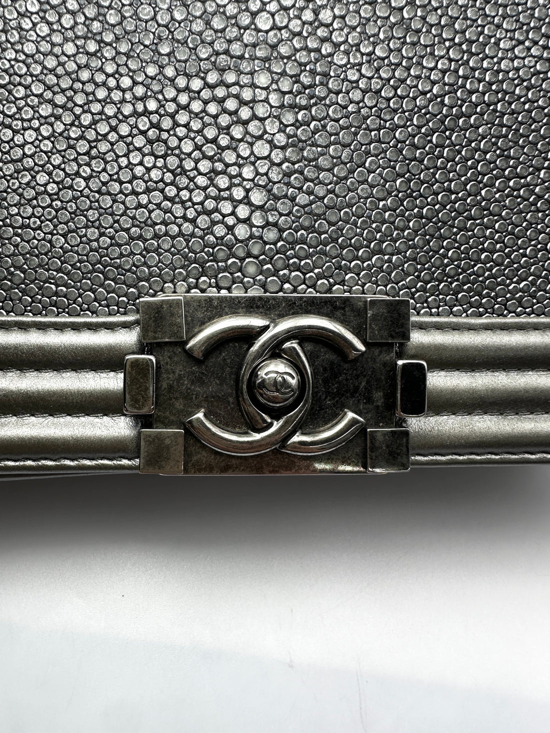 Chanel LeBoy Stingray Leather Flap Bag With Silver Buckle(16***14) CC2407
