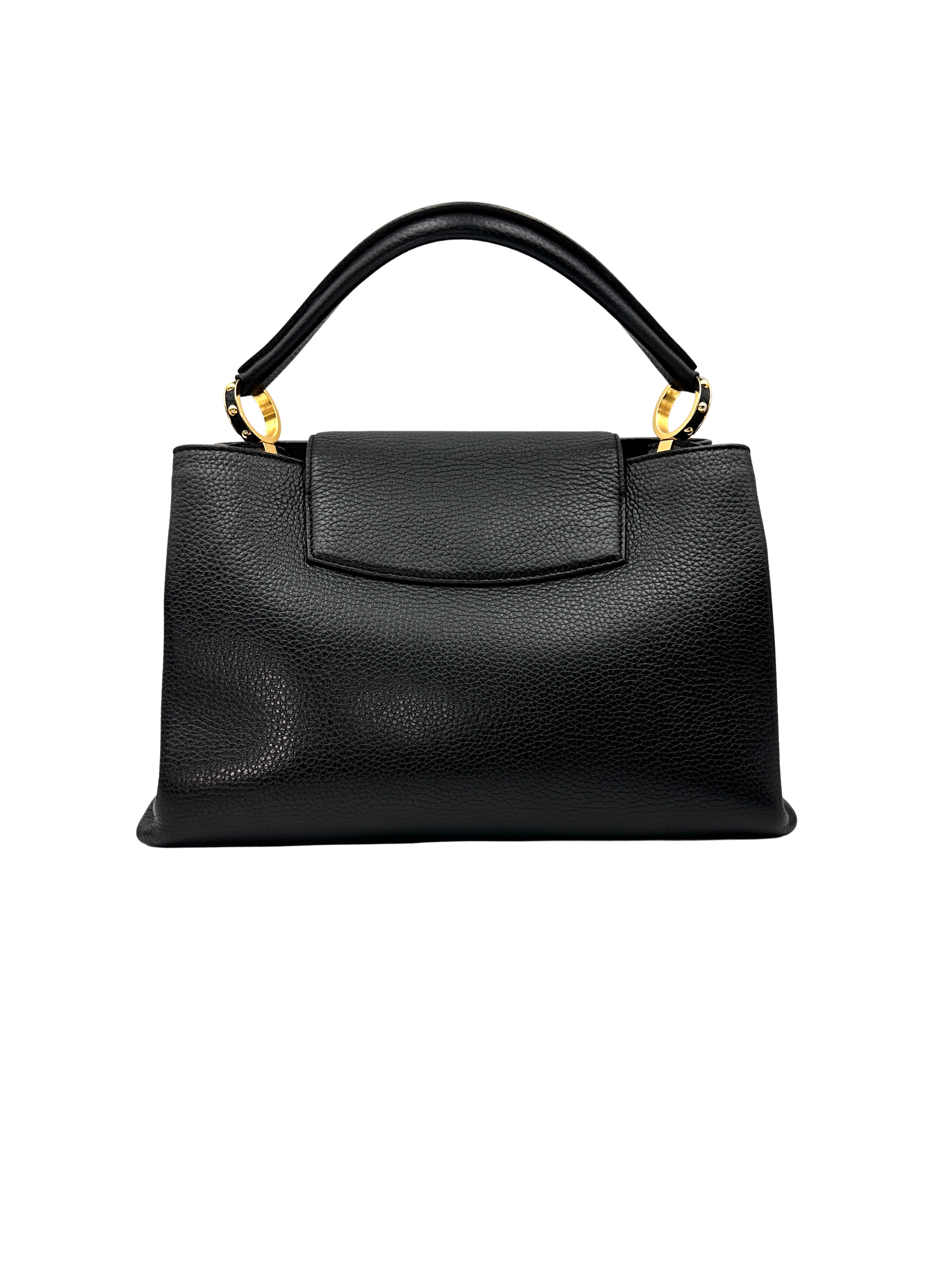 Louis Vuitton Capucines MM Black Taurillon Leather Handle Bag LV3189