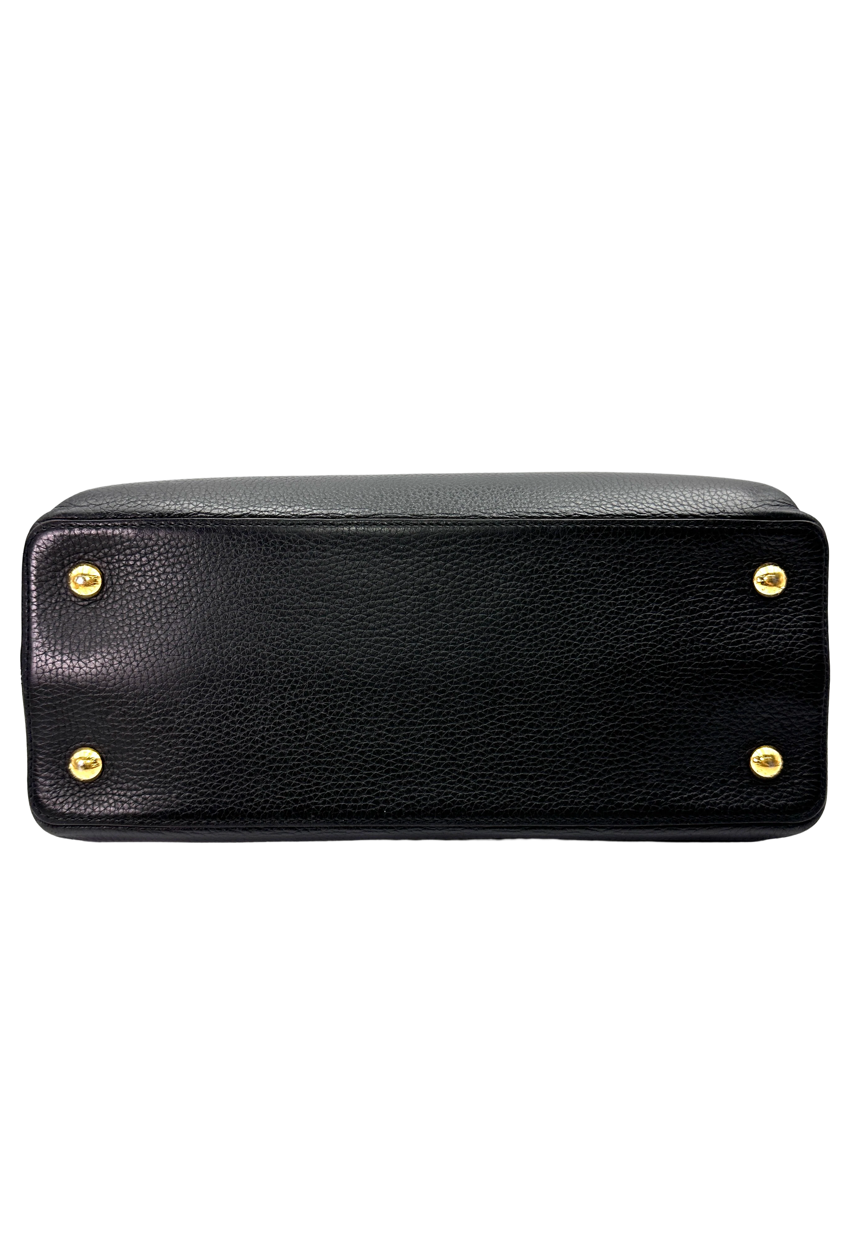 Louis Vuitton Capucines MM Black Taurillon Leather Handle Bag LV3189