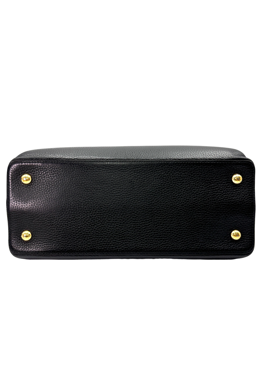 Louis Vuitton Capucines MM Black Taurillon Leather Handle Bag LV3189