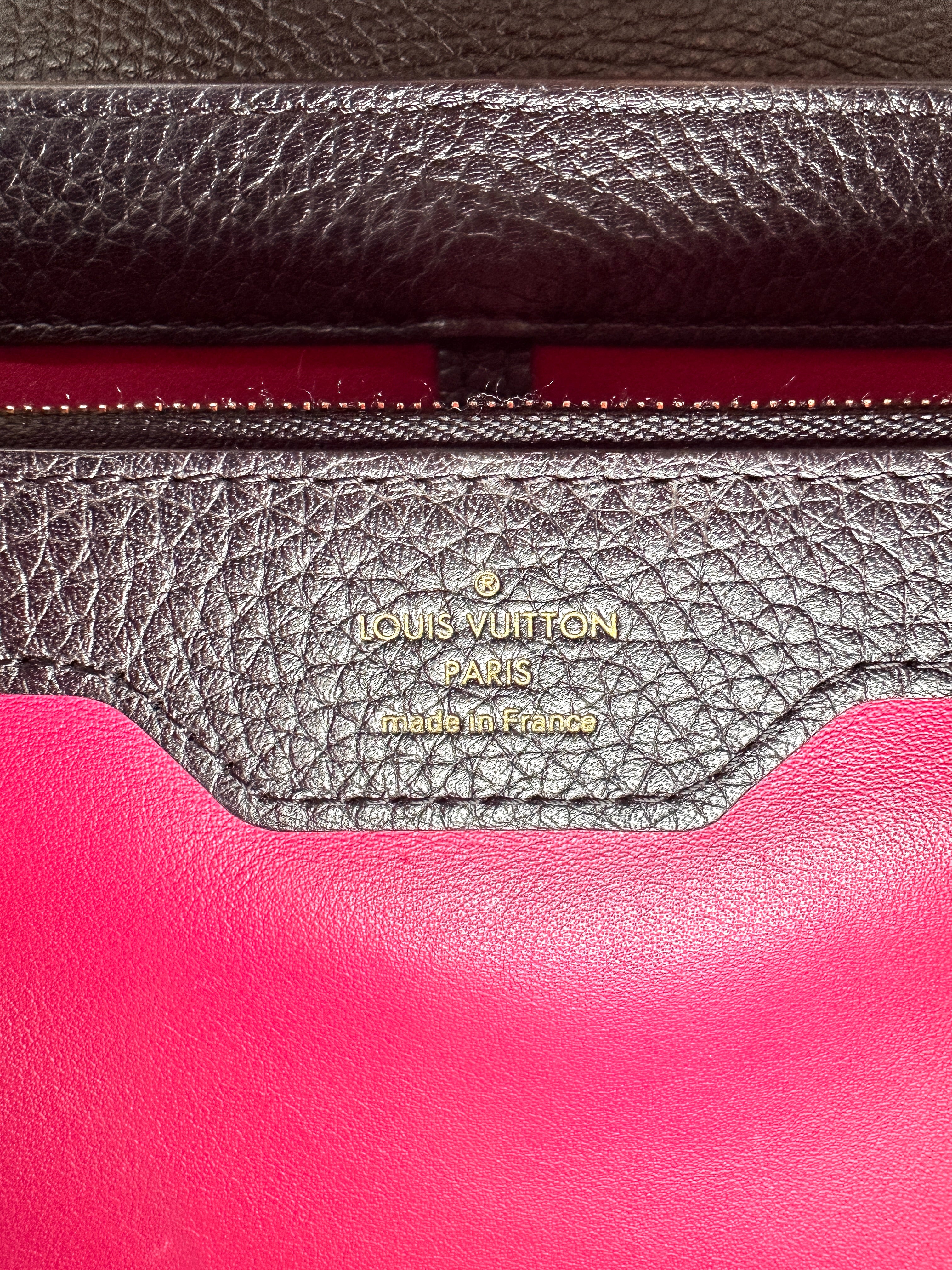 Louis Vuitton Capucines MM Black Taurillon Leather Handle Bag LV3189