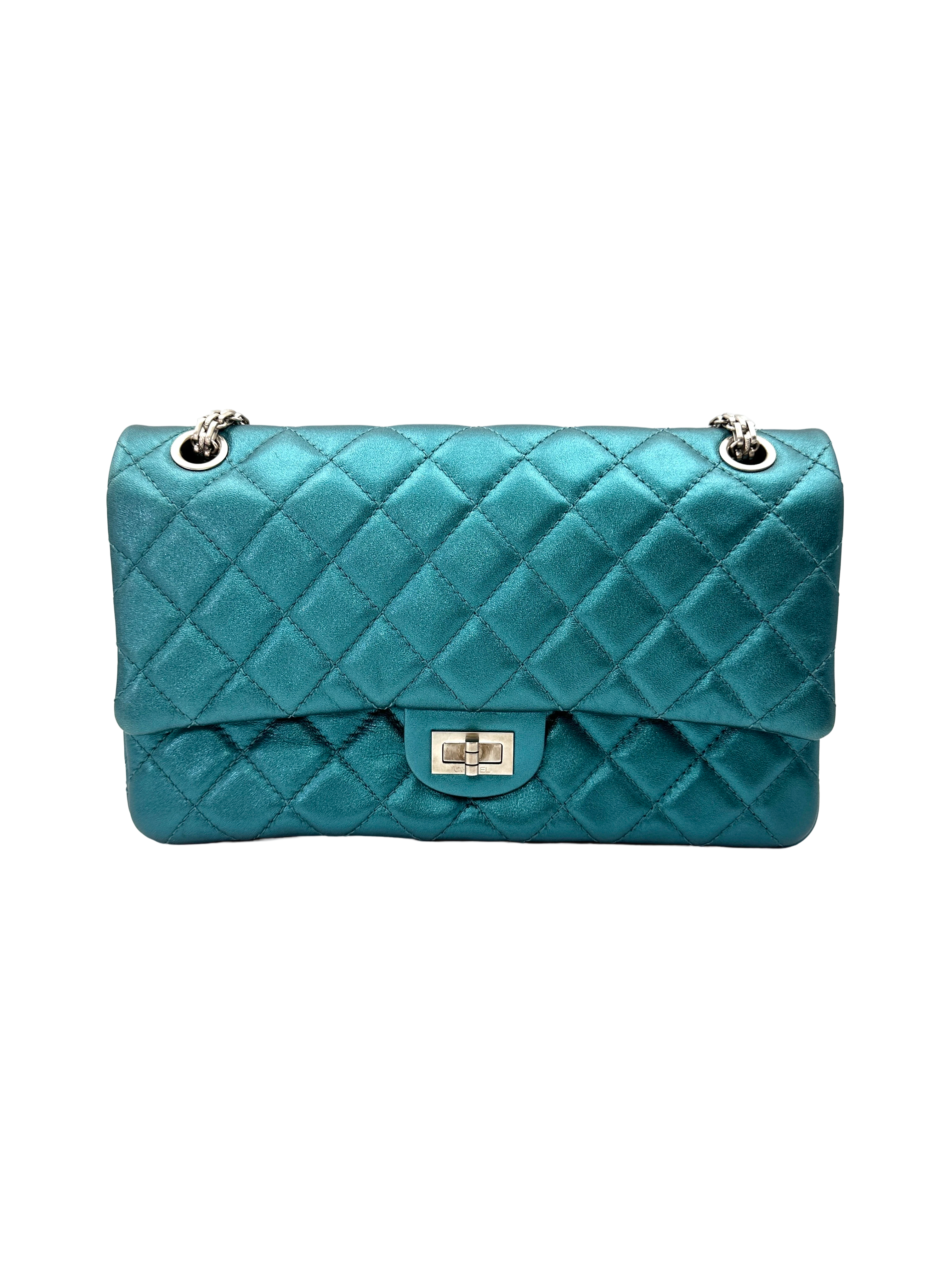 Chanel 2.55 Reissue Metallic Turquoise Quilted Leather Flap Bag(12***25) CC2410