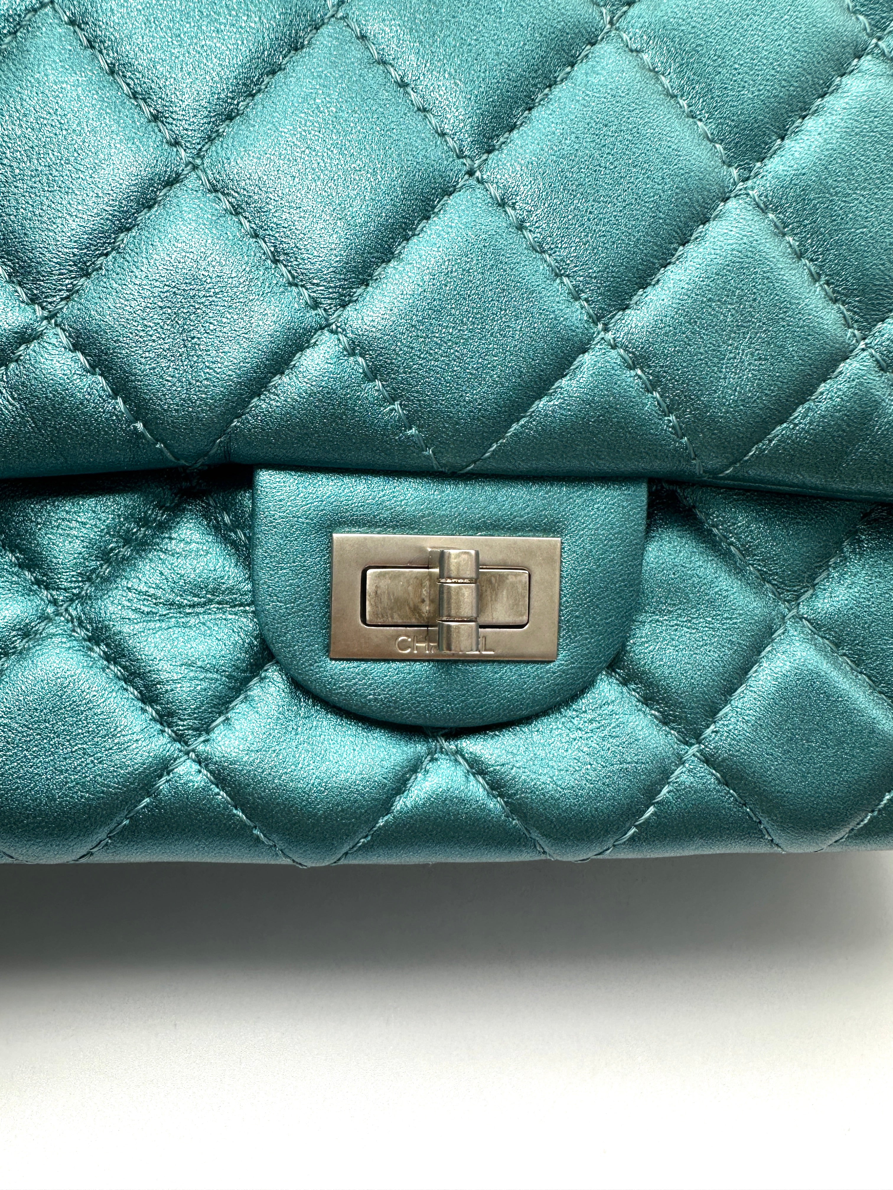 Chanel 2.55 Reissue Metallic Turquoise Quilted Leather Flap Bag(12***25) CC2410
