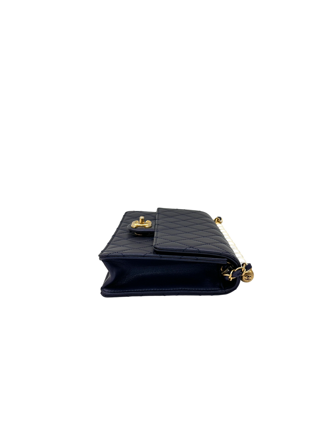 Chanel Classic Flap Navy Quilted Leather Pearl Top Handle Bag(29***37) CC2409