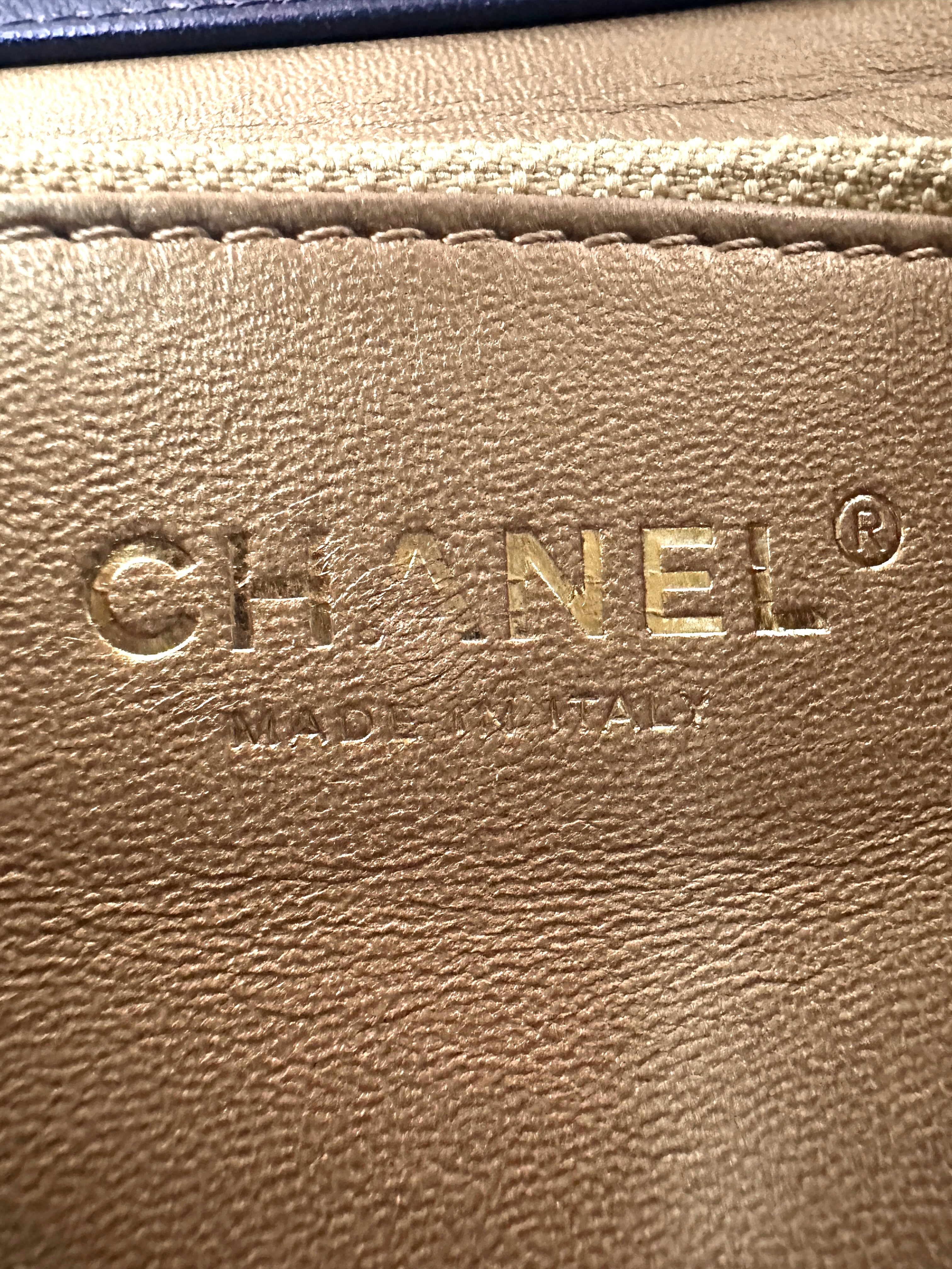 Chanel Classic Flap Navy Quilted Leather Pearl Top Handle Bag(29***37) CC2409