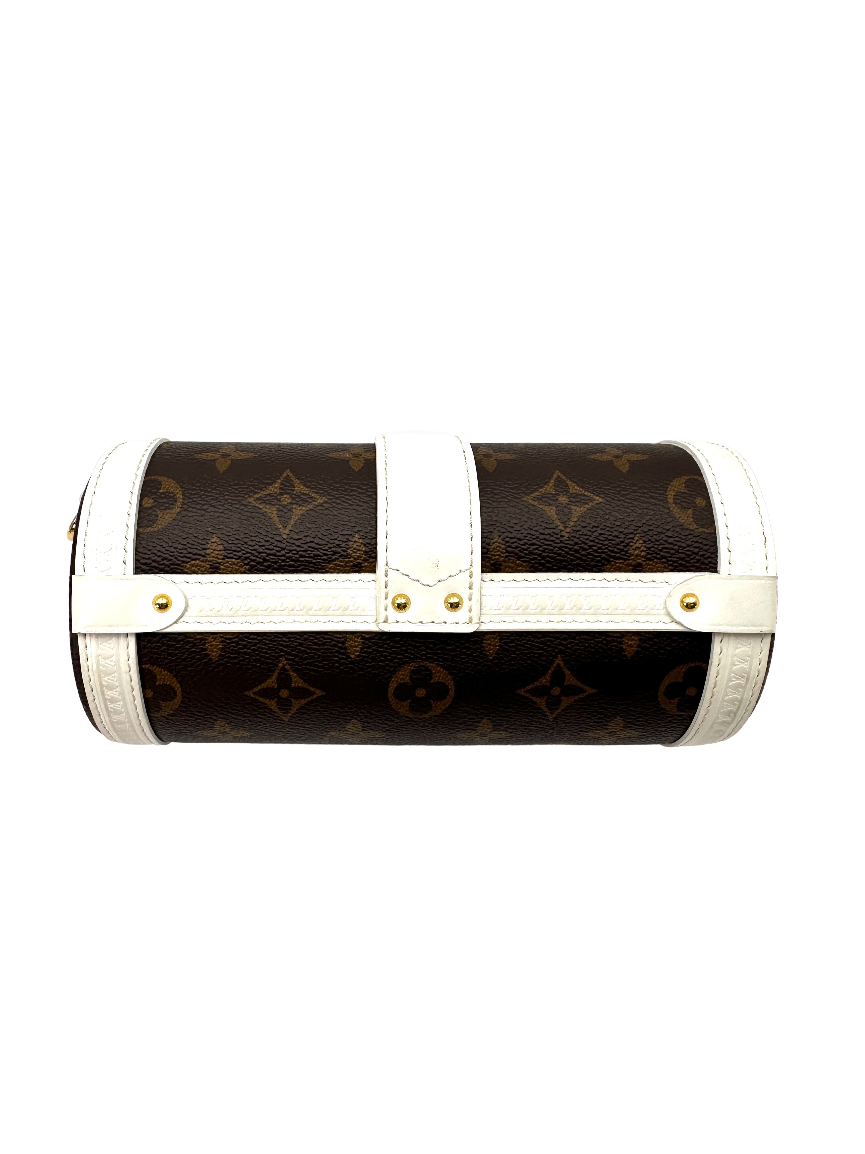 Louis Vuitton Papillon White Trim Monogram Canvas Shoulder Bag LV3193
