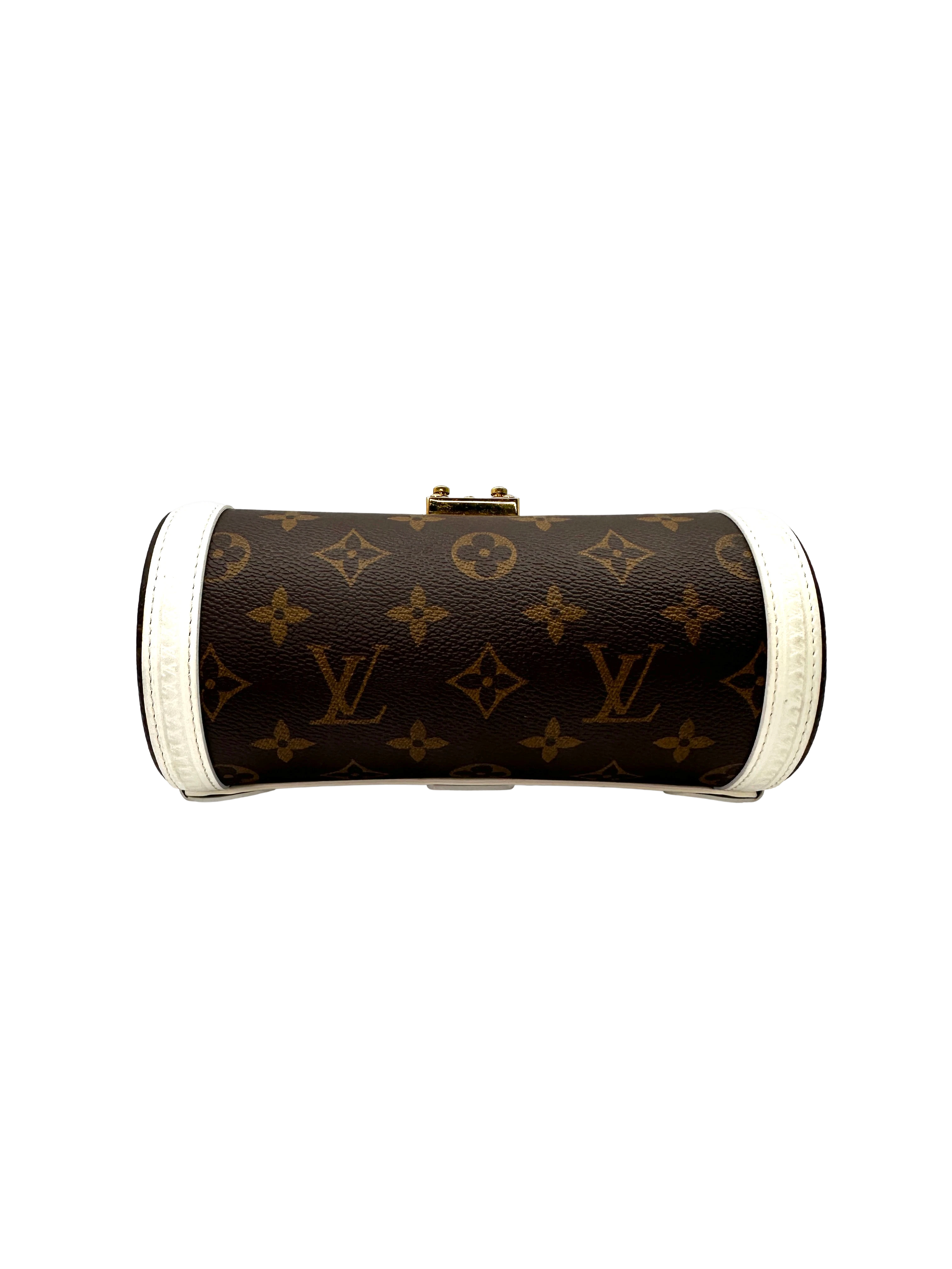 Louis Vuitton Papillon White Trim Monogram Canvas Shoulder Bag LV3193