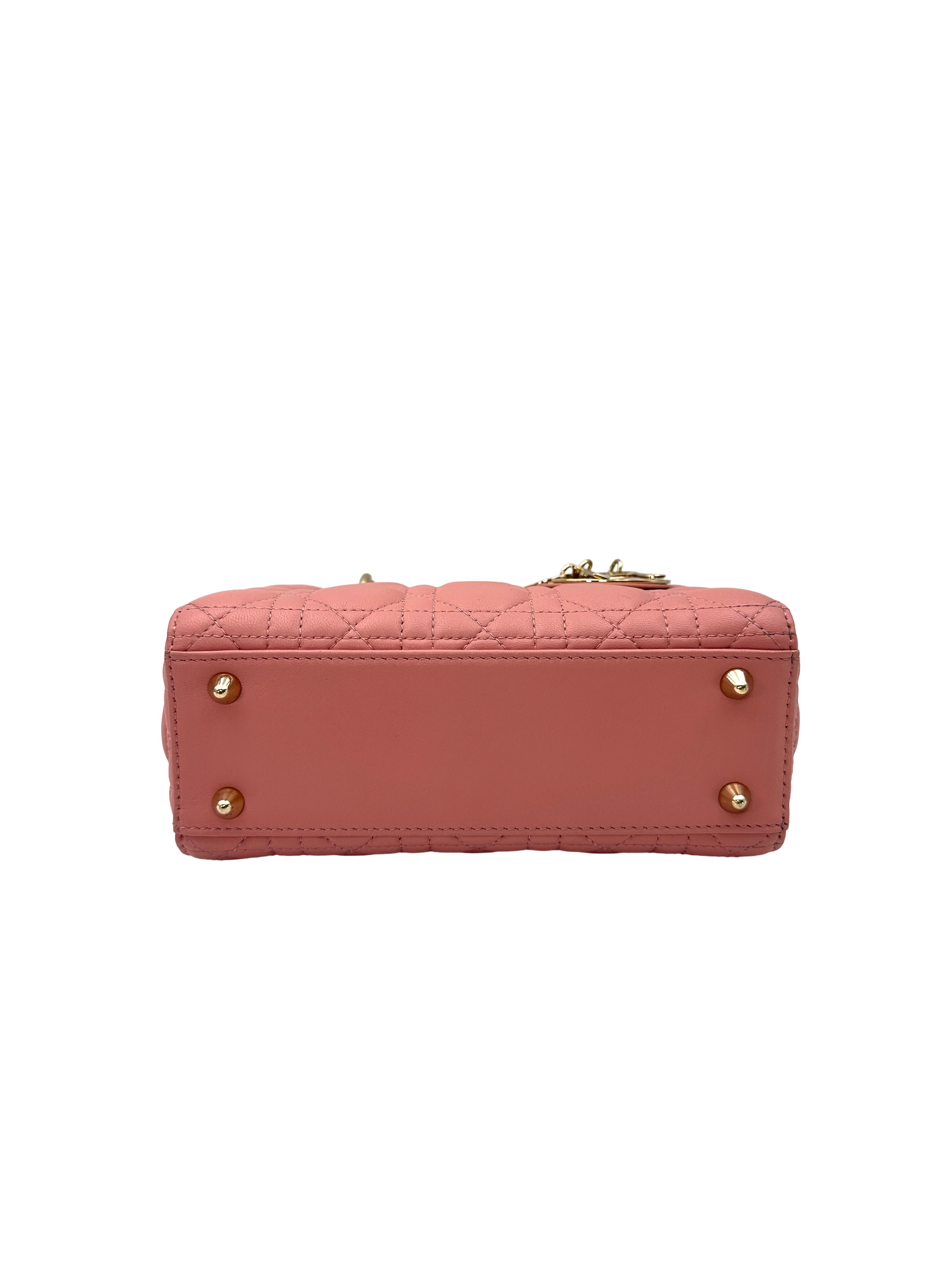 Christian Dior Lady Dior Pink Cannage Lambskin Handle Bag DR864
