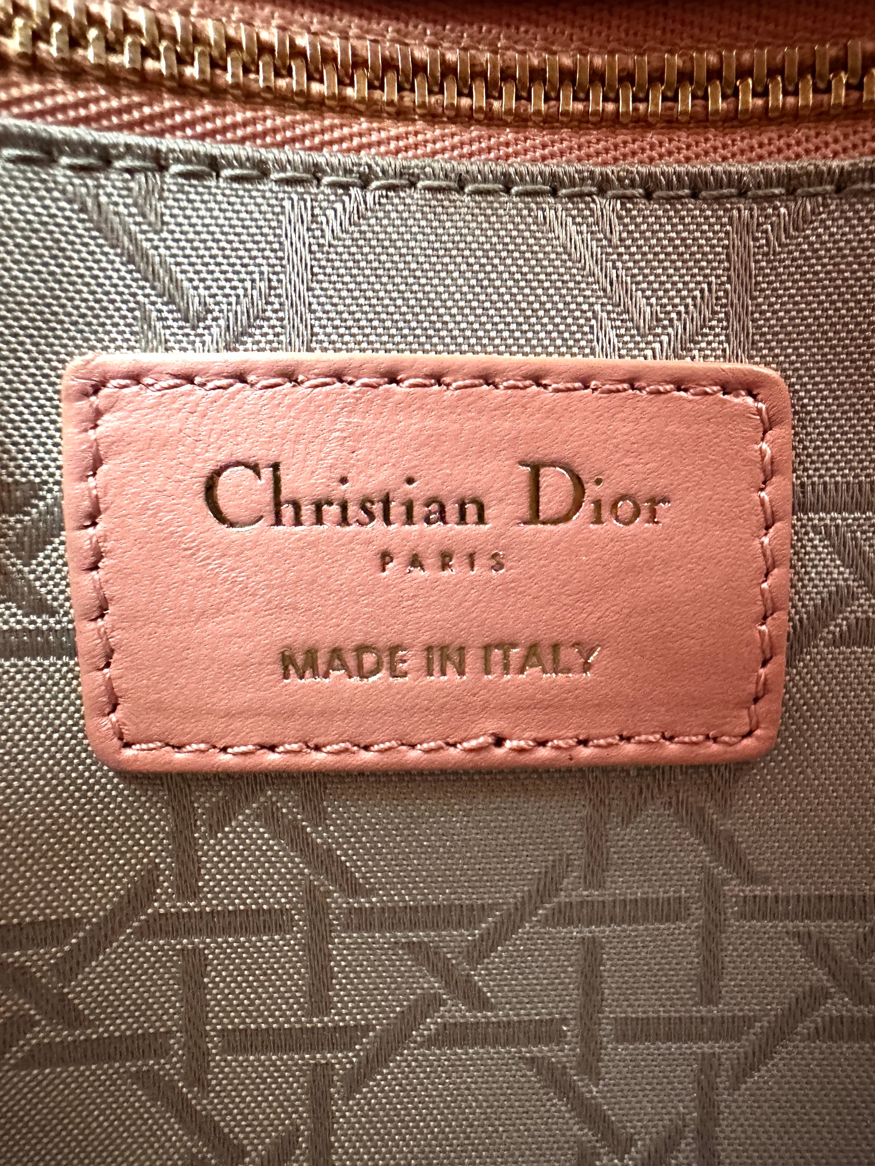Christian Dior Lady Dior Pink Cannage Lambskin Handle Bag DR864