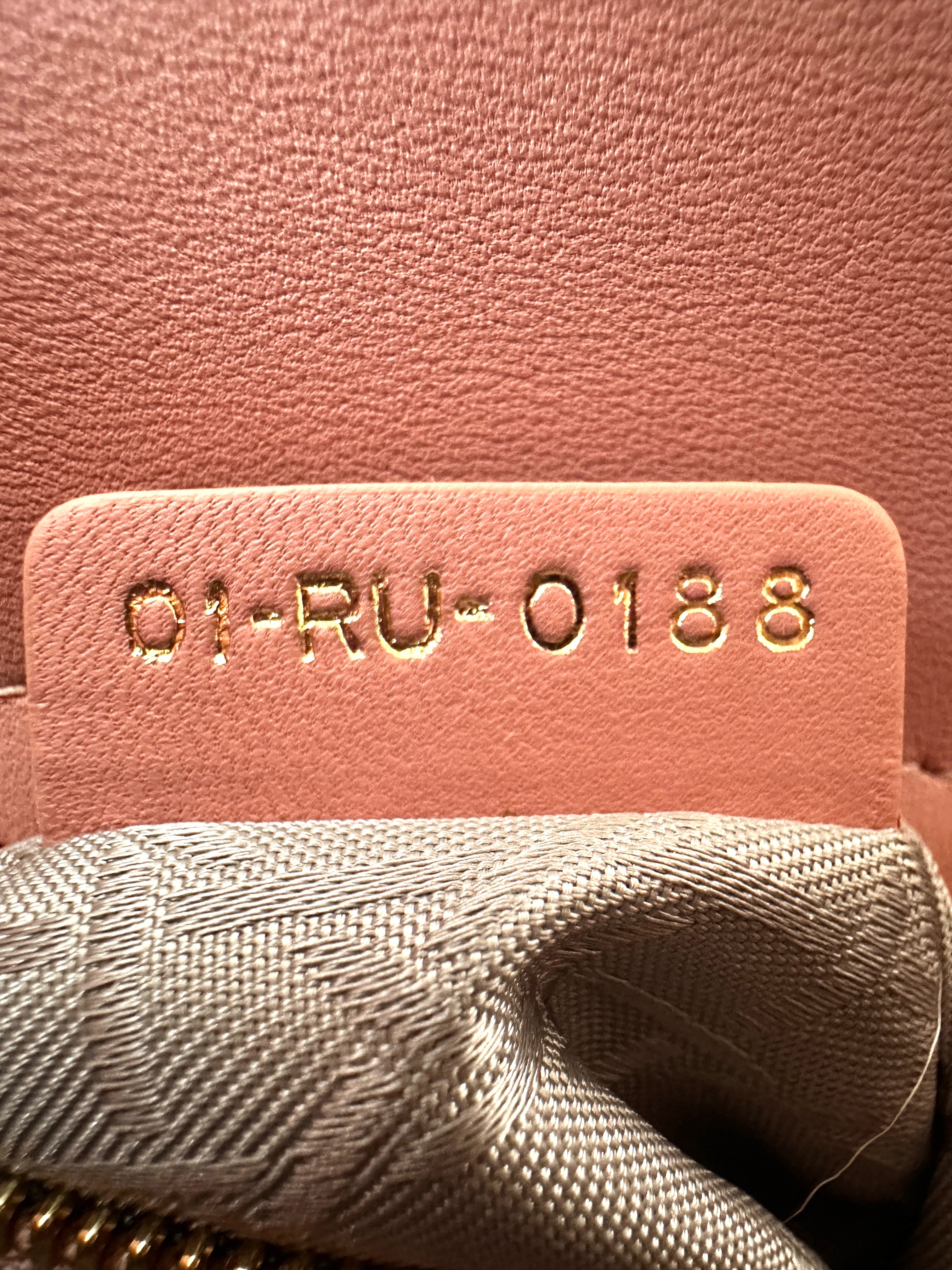 Christian Dior Lady Dior Pink Cannage Lambskin Handle Bag DR864