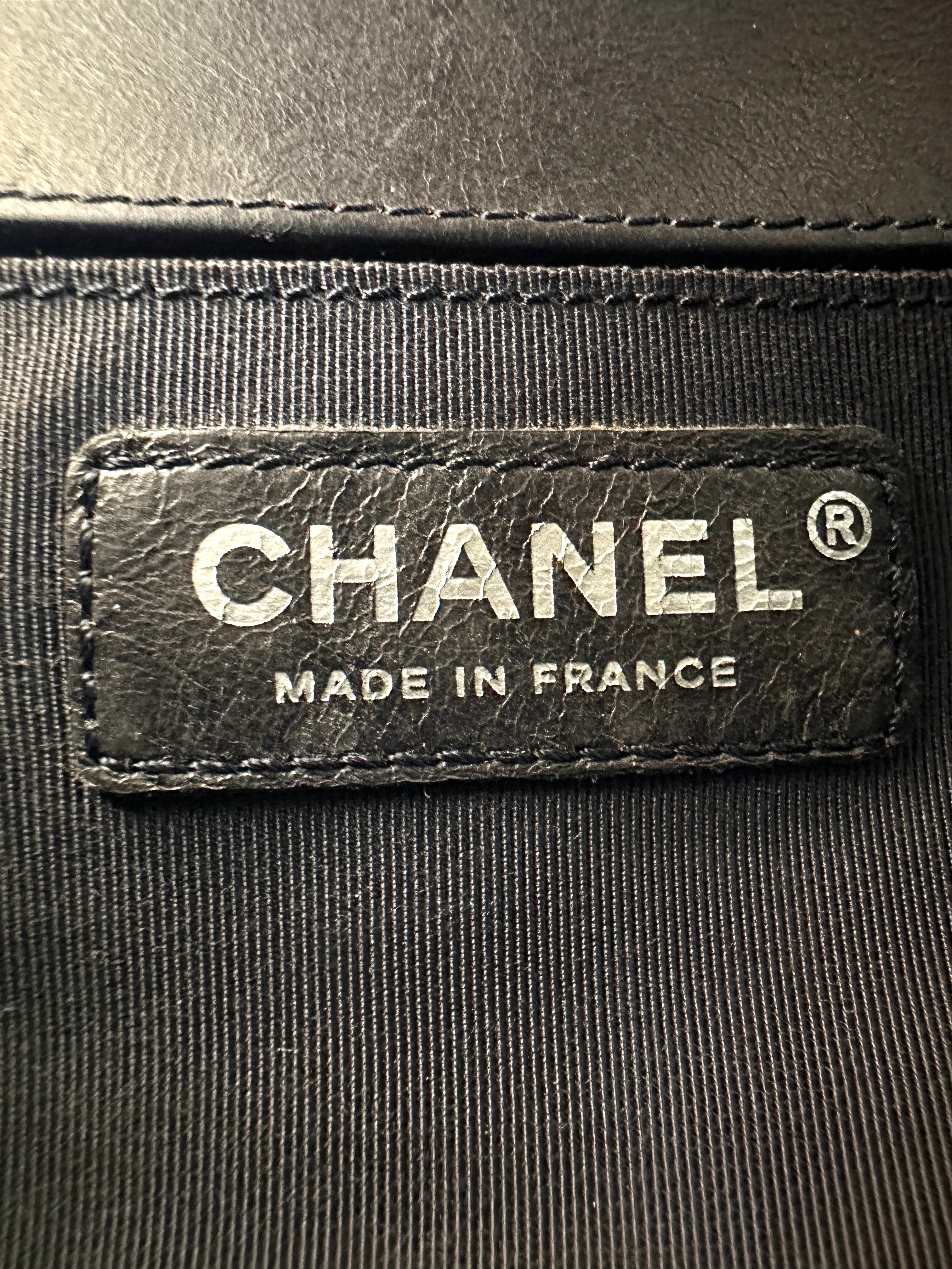 Chanel LeBoy Black Quilted Chain Braided Leather Top Handle Flap Bag With Silver Buckle(21***22) CC2411