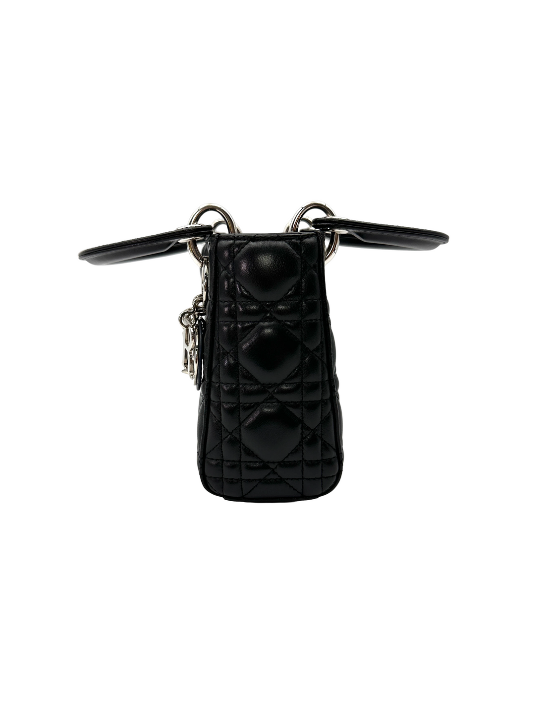 Christian Dior Lady Dior Black Cannage Lambskin Handle Bag DR866