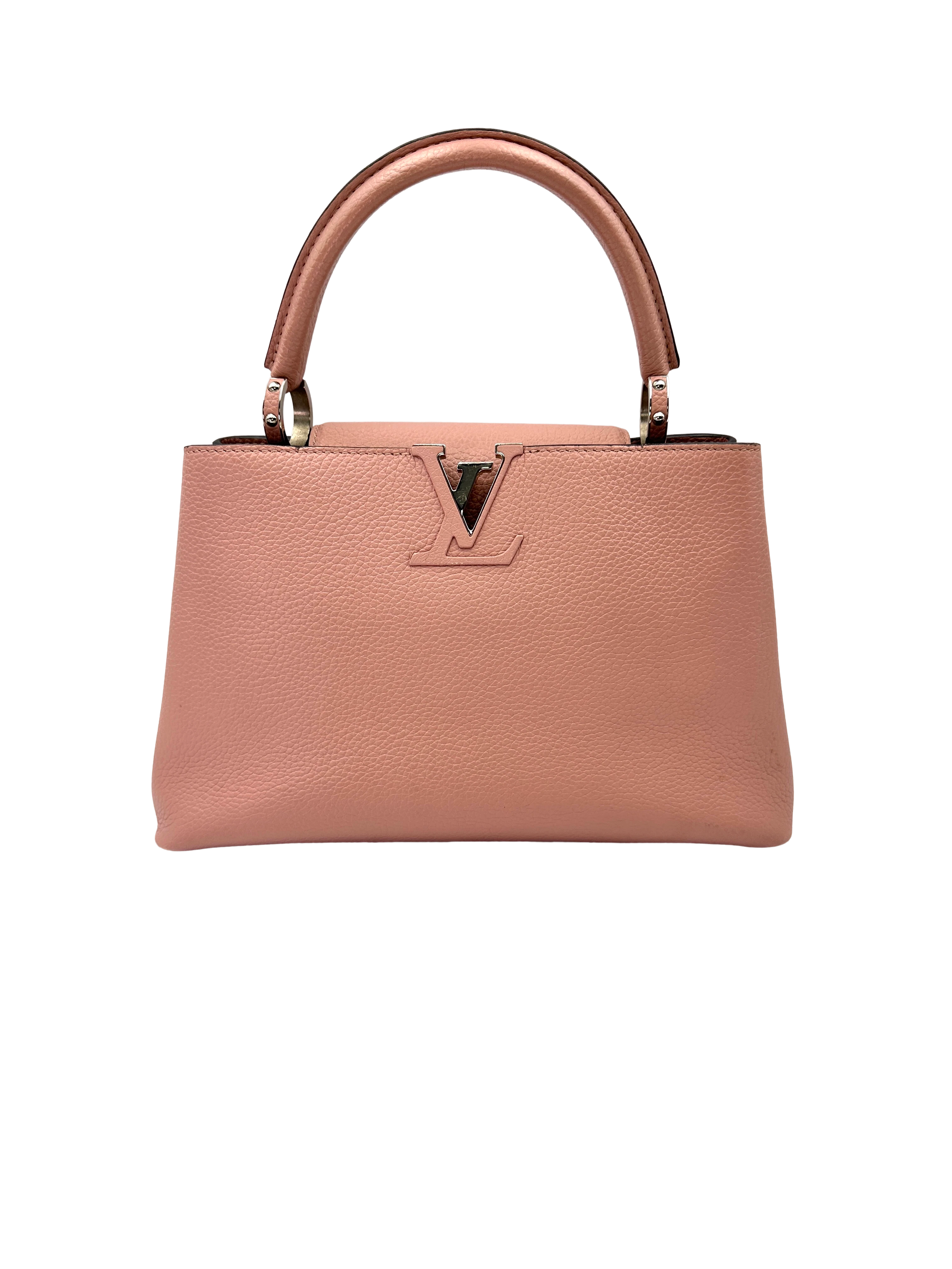 Louis Vuitton Capucines MM Pink Taurillon Leather Handle Bag LV3197