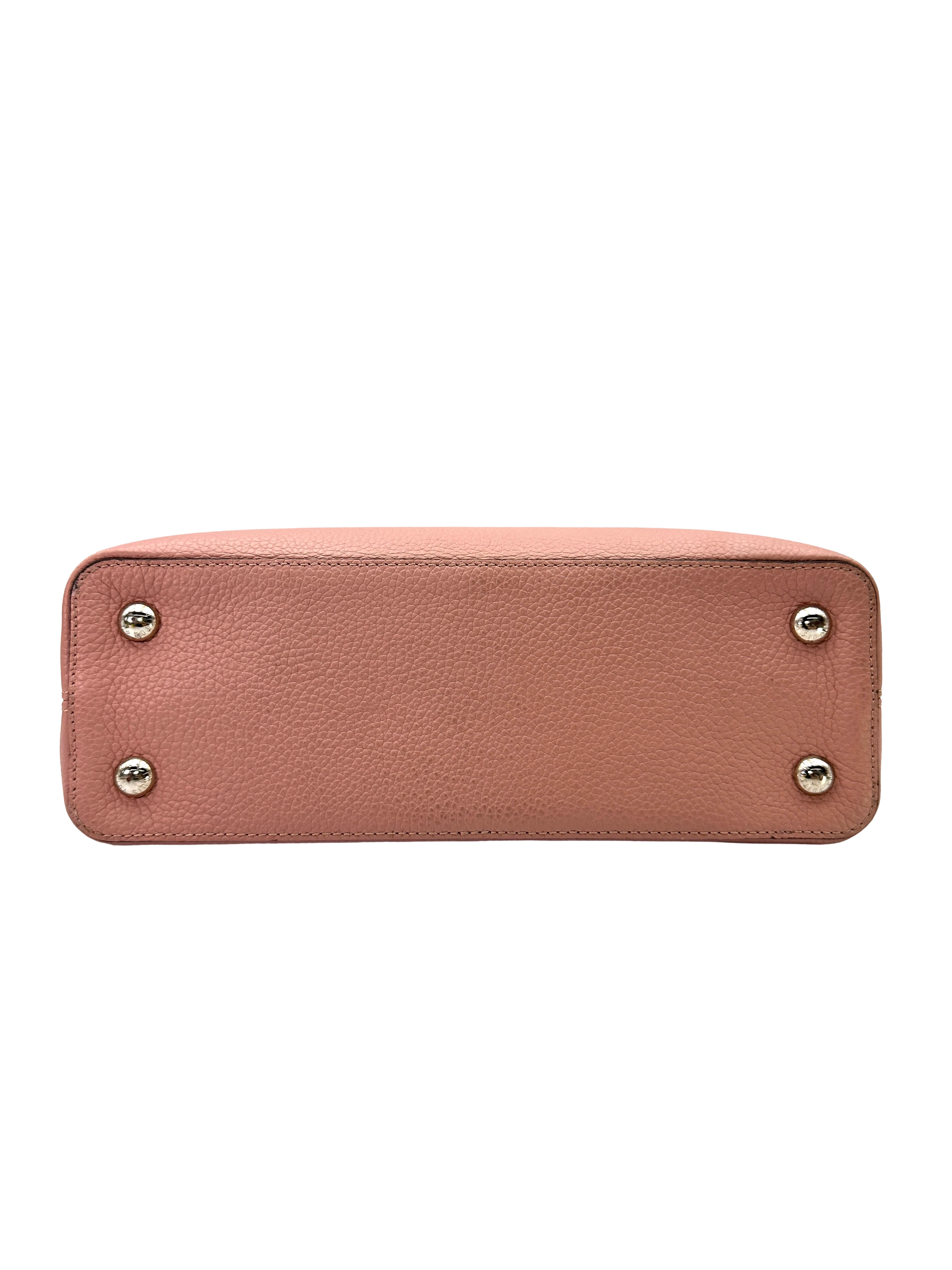 Louis Vuitton Capucines MM Pink Taurillon Leather Handle Bag LV3197