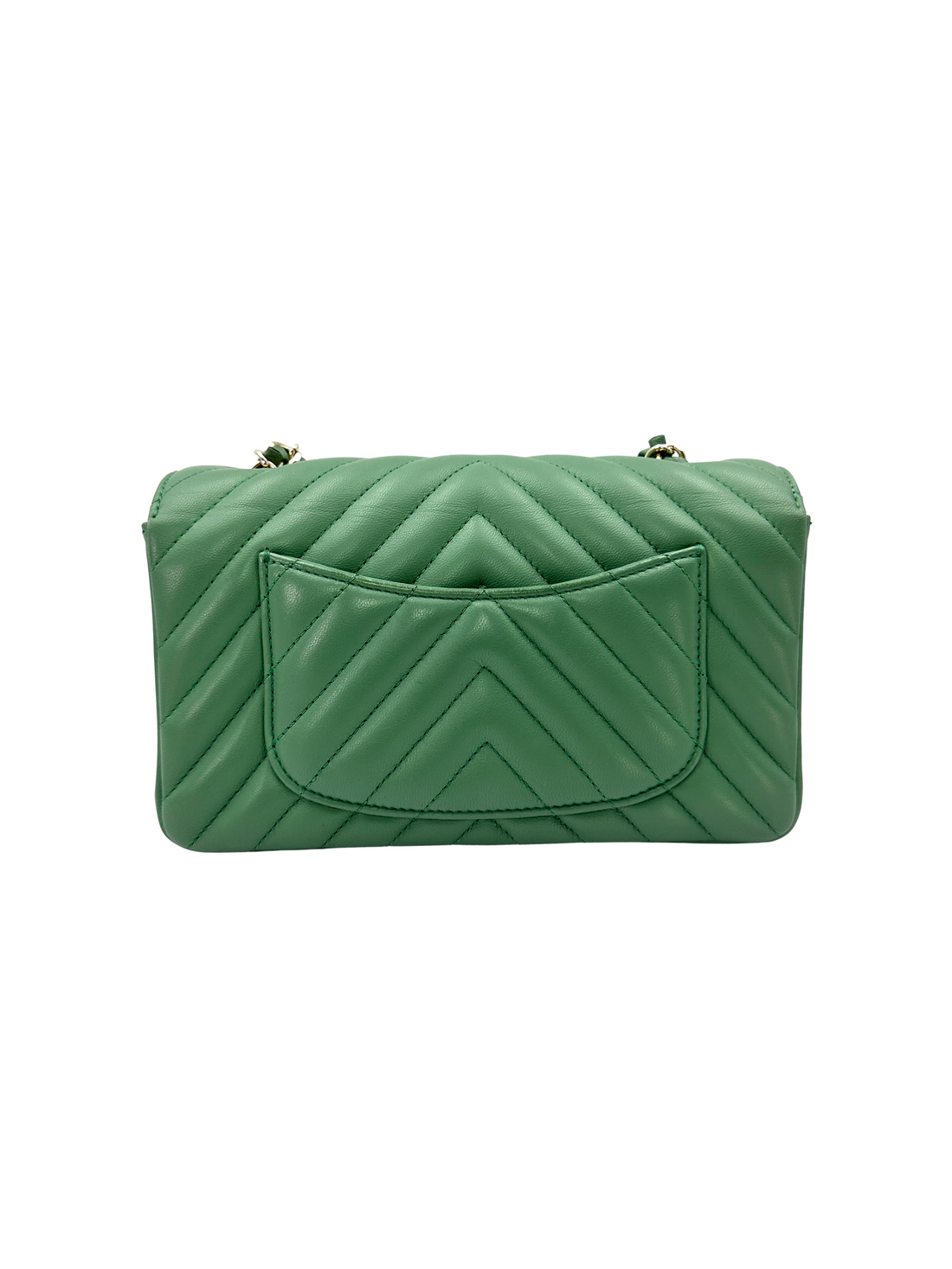 Chanel Classic Flap Green Chevron Quilted Lambskin Mini Shoulder Bag(23***32) CC2426