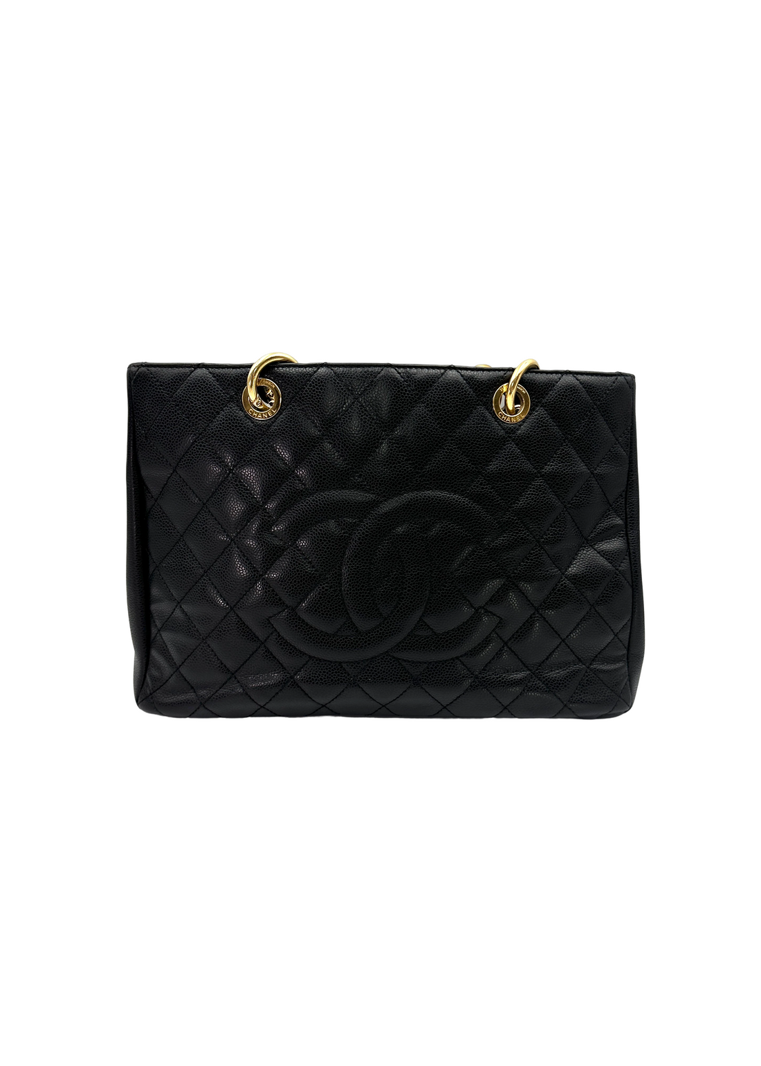 Chanel GST Black Quilted Leather Tote Handle Bag(13***80) CC2430