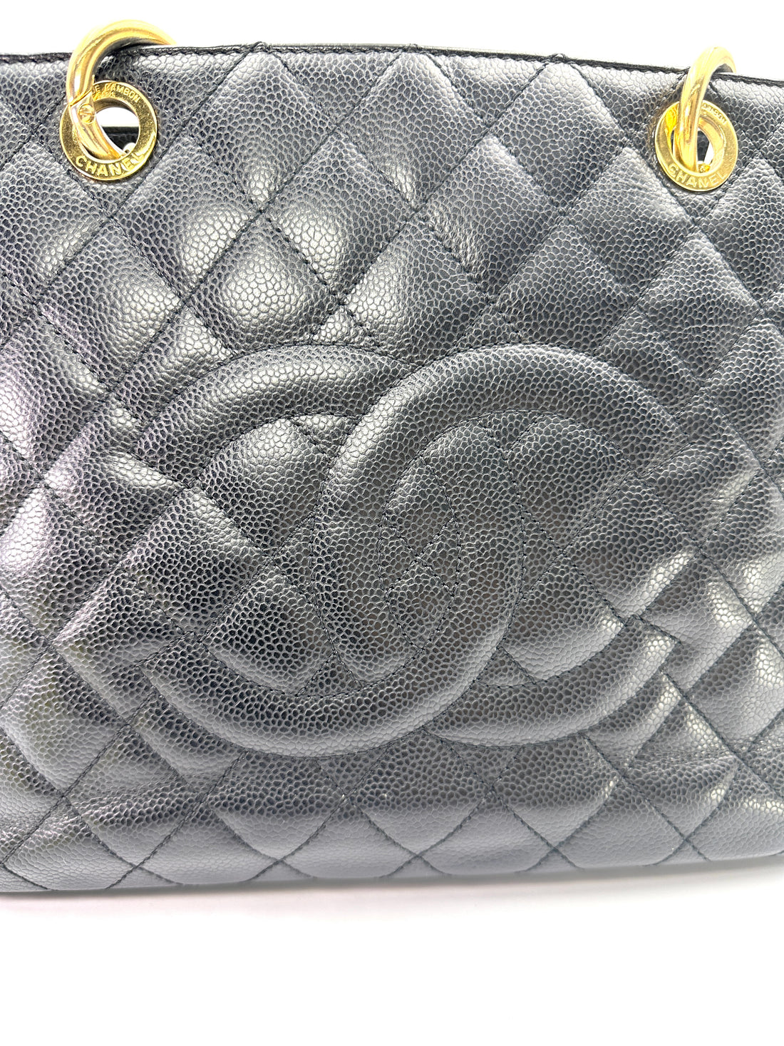 Chanel GST Black Quilted Leather Tote Handle Bag(13***80) CC2430