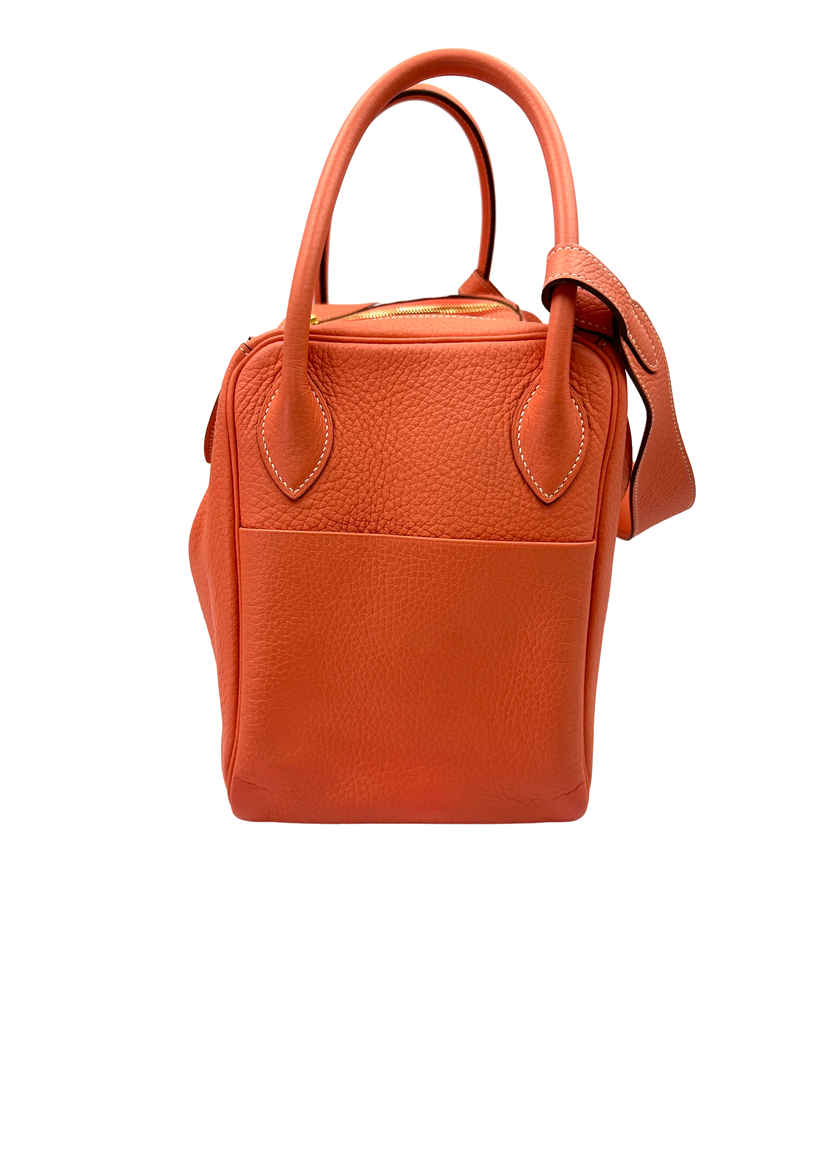 Hermes Lindy34 Red Leather Handle Bag HR142