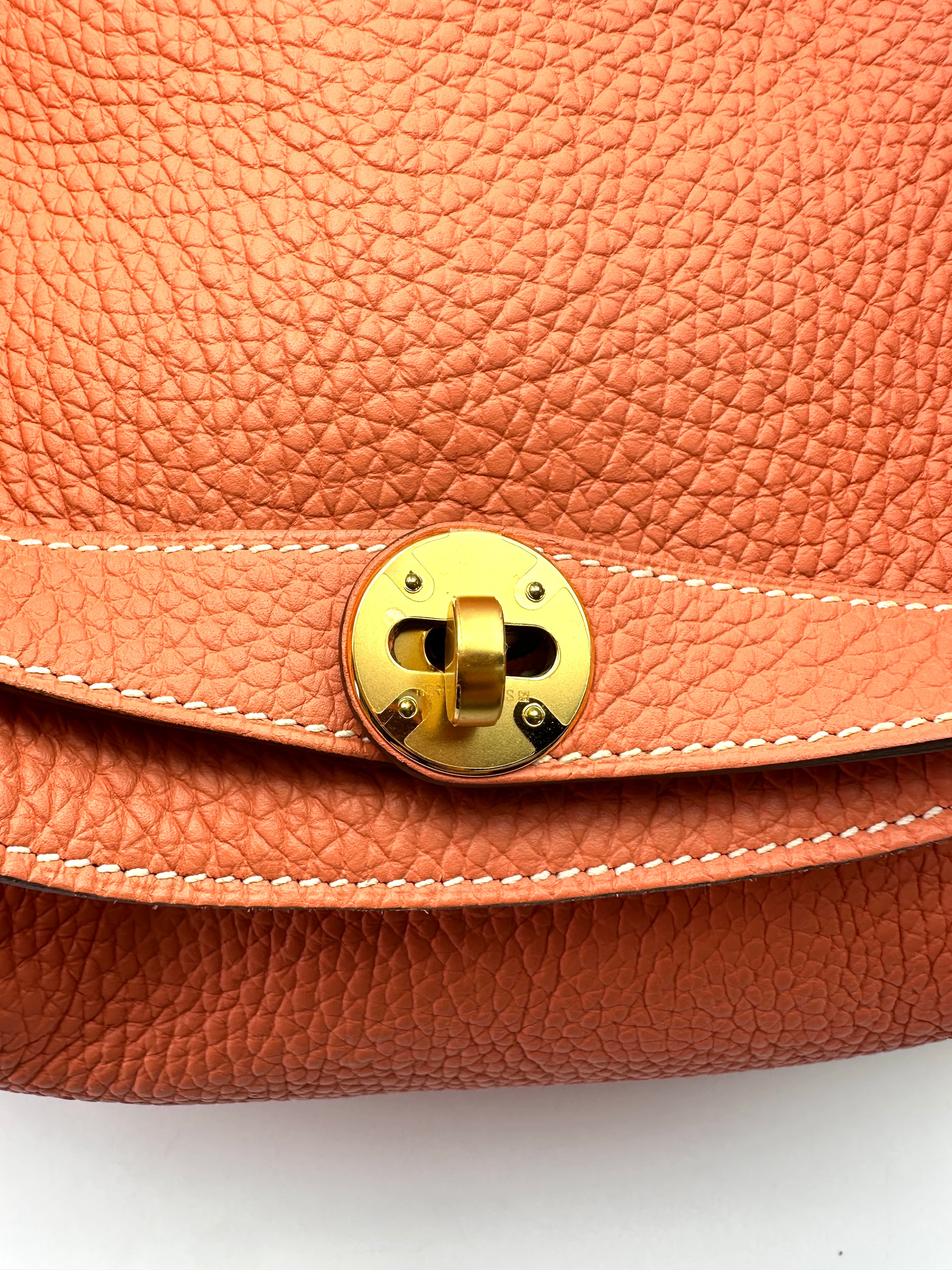 Hermes Lindy34 Red Leather Handle Bag HR142
