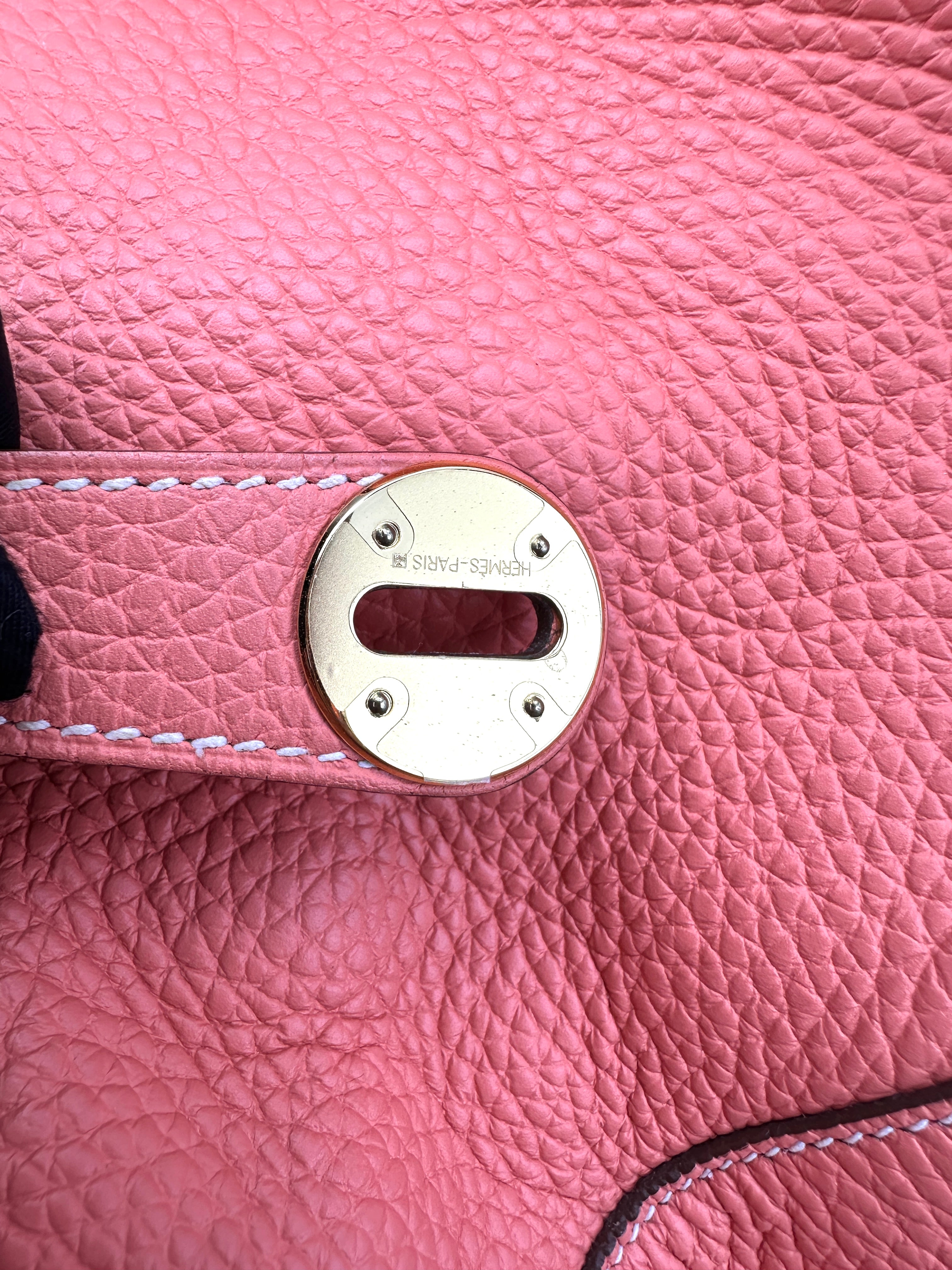Hermes Lindy34 Red Leather Handle Bag HR142
