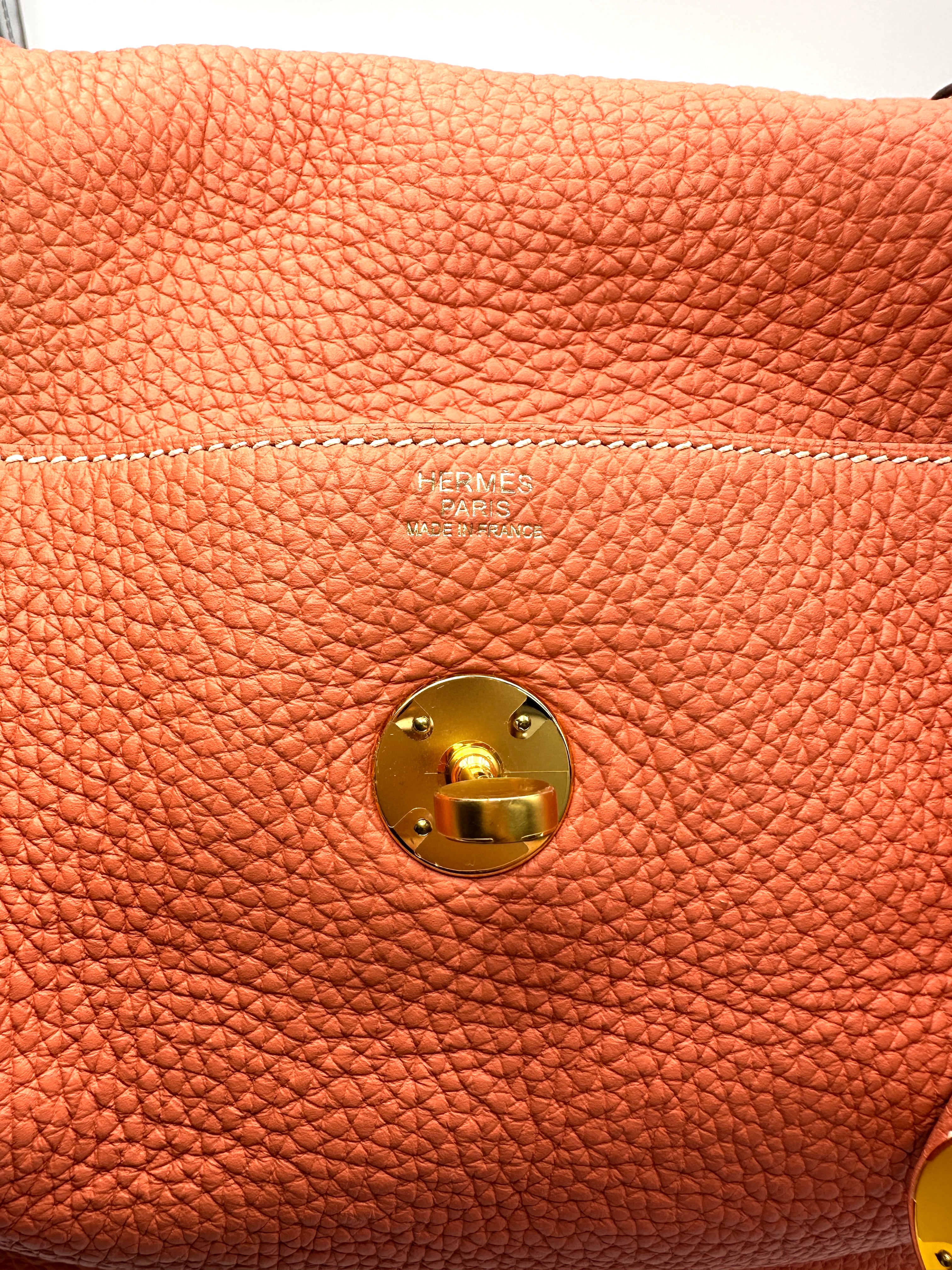 Hermes Lindy34 Red Leather Handle Bag HR142