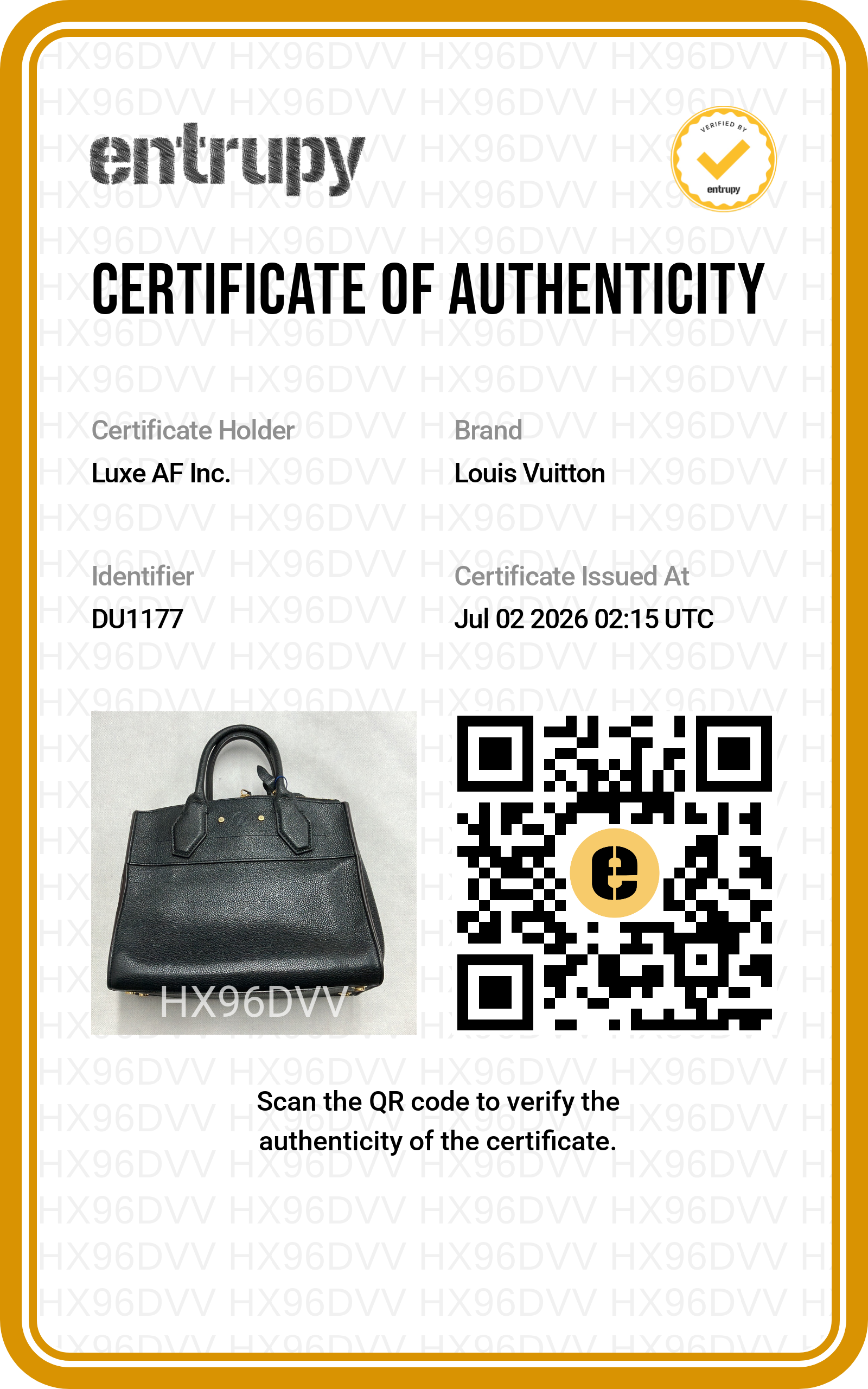 Louis Vuitton City Steamer Black Taurillon Leather Handle Bag LV3186