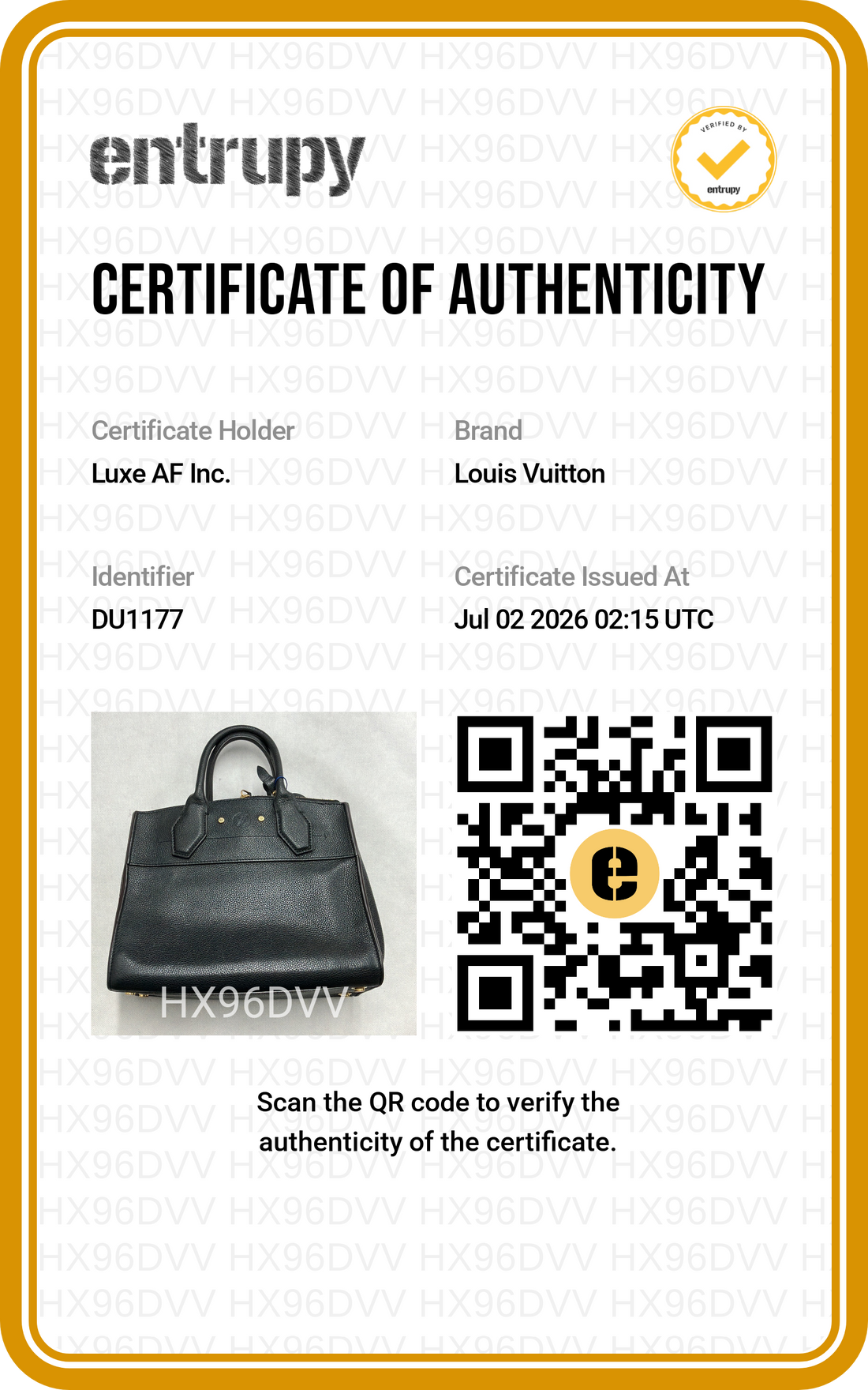 Louis Vuitton City Steamer Black Taurillon Leather Handle Bag LV3186