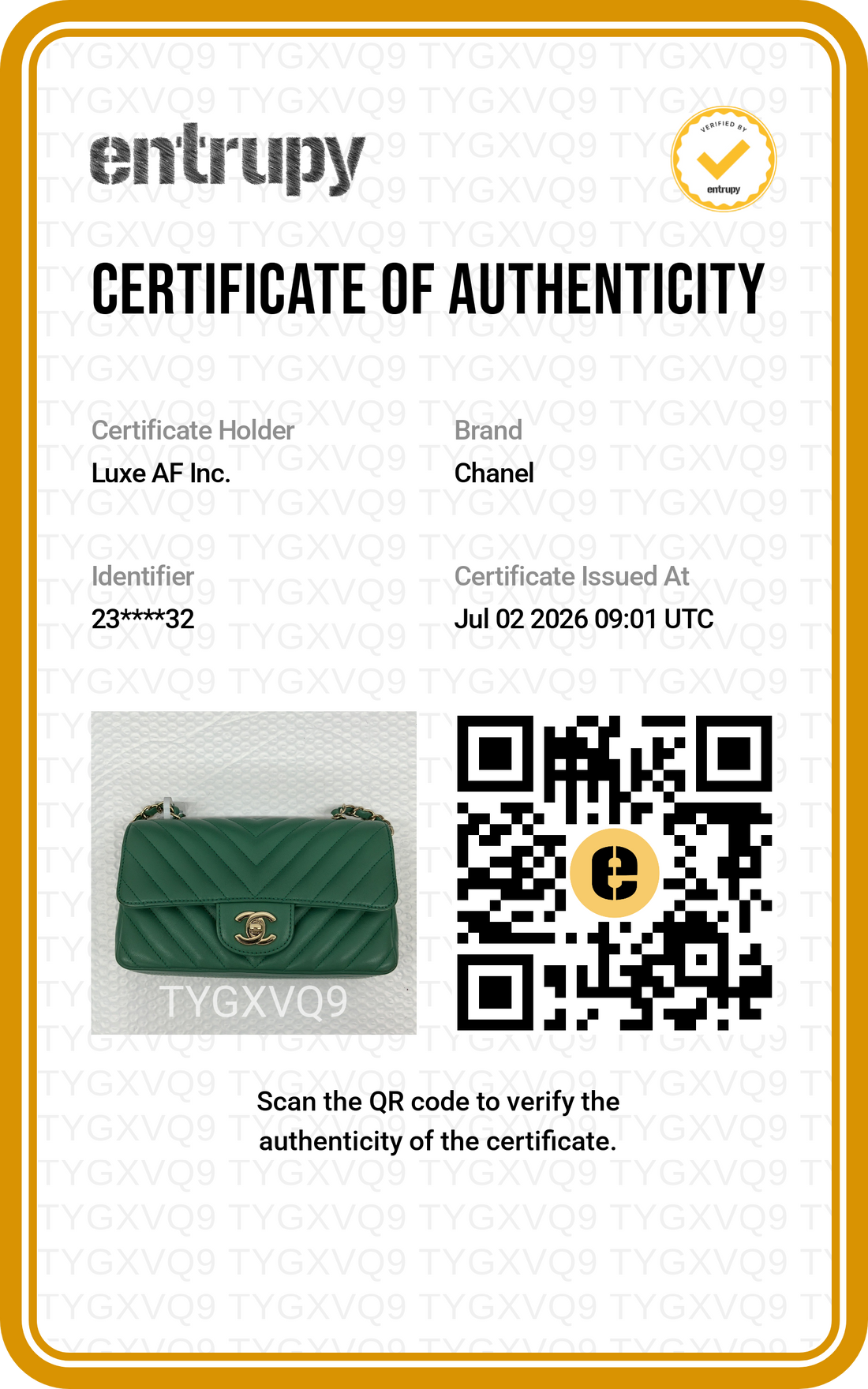 Chanel Classic Flap Green Chevron Quilted Lambskin Mini Shoulder Bag(23***32) CC2426