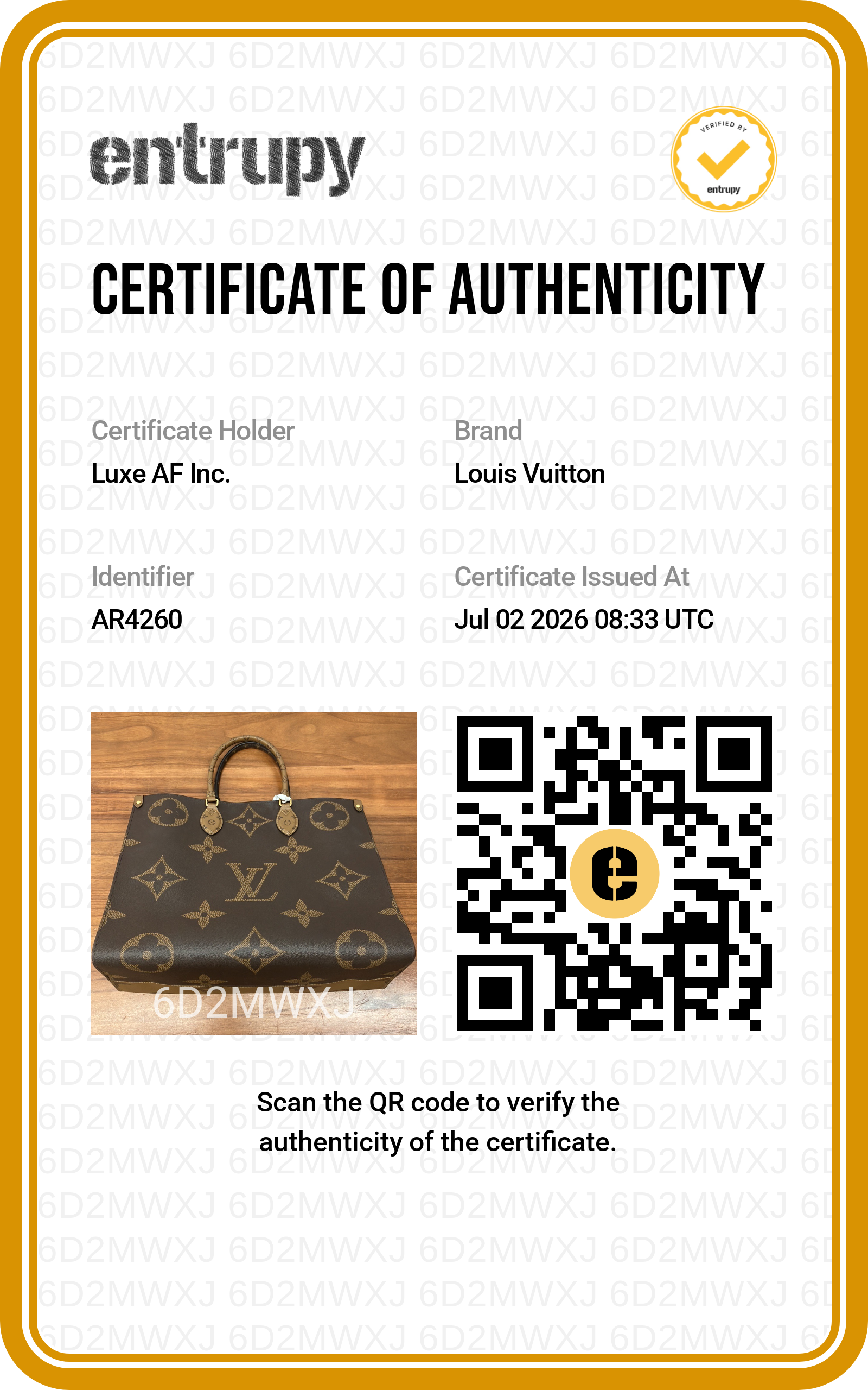 Louis Vuitton Onthego GM Monogram Canvas Handle Bag LV3212